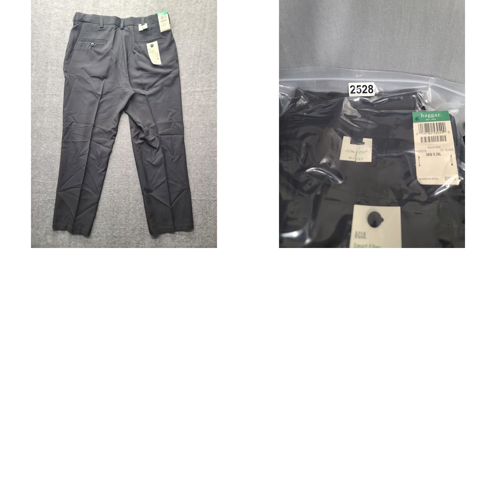 Haggar Haggar Smart Fiber Dress Pant Mens 36x29 Classic Fit Straight Leg Repreve Casual Dress Pants Men Black 36 29 Slim Size US 36 / EU 52 - 10 Thumbnail