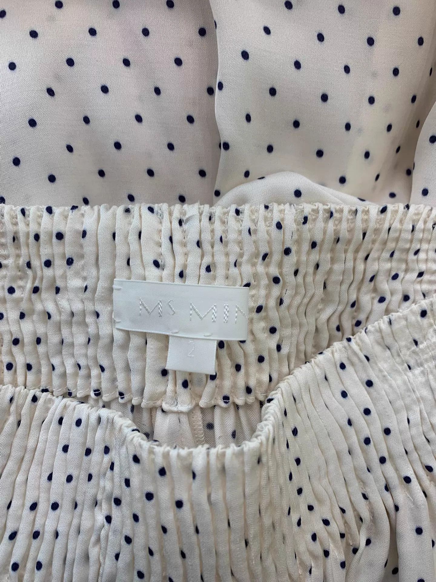 Other Ms MIN Blue & White Polka Dot Wide Leg Pants US 2 New Size 26" / US 2 / IT 38 - 4 Thumbnail