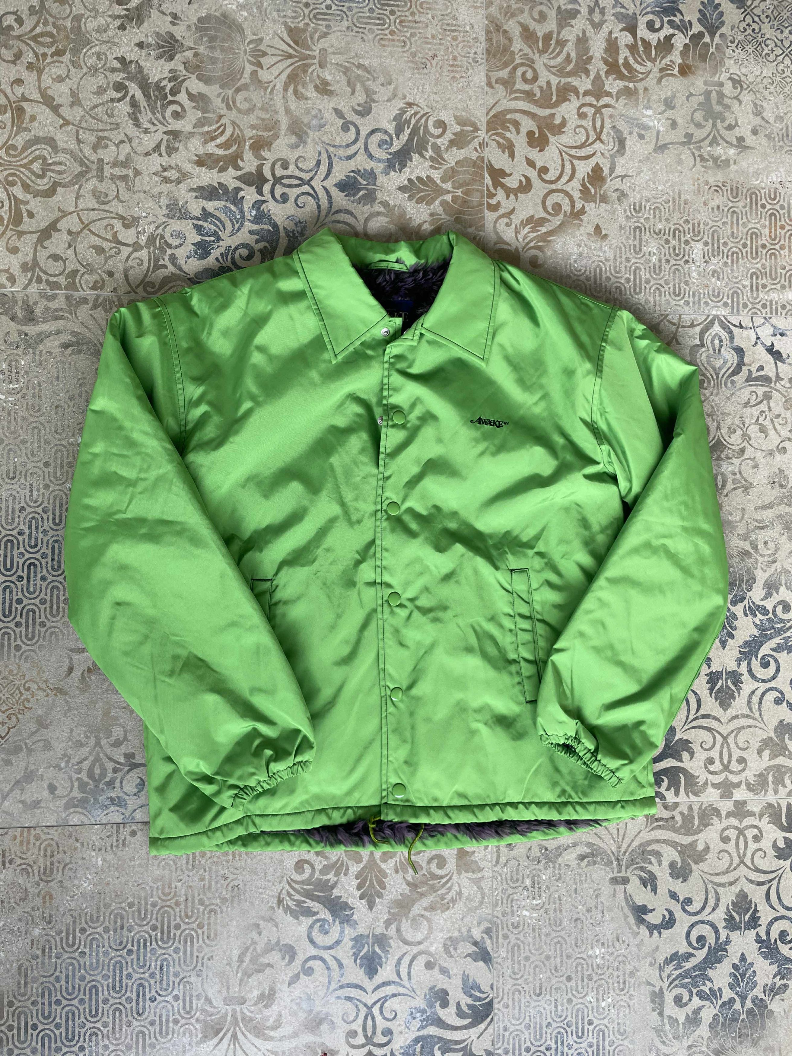 Awake NY Awake Ny Faux Fur Jacket Coaches Green Size L Mens Size US L / EU 52-54 / 3 - 3 Thumbnail