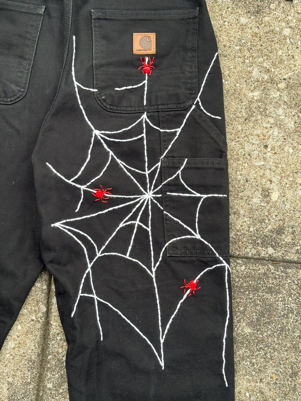 Carhartt Custom Rework Carhartt Black Jeans - Embroidered Spider Web Size US 28 / EU 44 - 13 Thumbnail