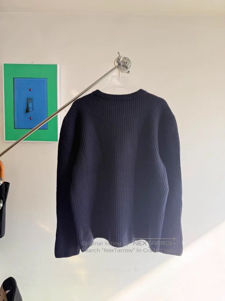 Dries Van Noten Dries Van Noten Navy Blue Chunky Wool Sweater Size US M / EU 48-50 / 2 - 2 Thumbnail