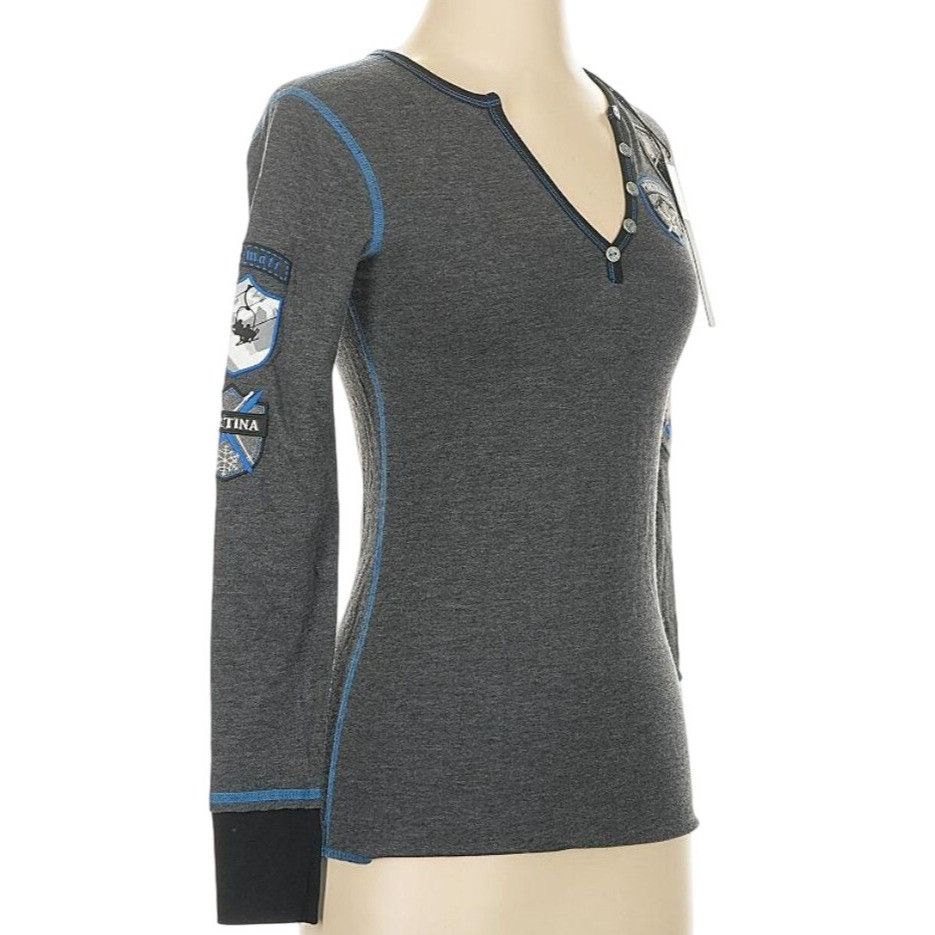Other NWT Alp-n-Rock "Ski the World" Henley Shirt Top XS/S Gray M Size XS / US 0-2 / IT 36-38 - 15 Thumbnail