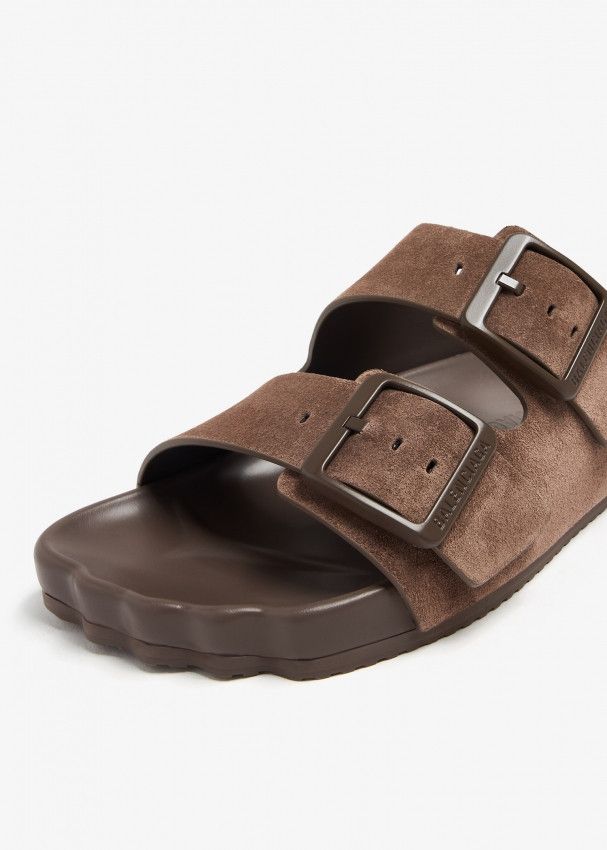 Balenciaga o1bcso1str0425 Sunday Suede Cold Sandals in Brown Size US 8 / IT 38 - 3 Thumbnail
