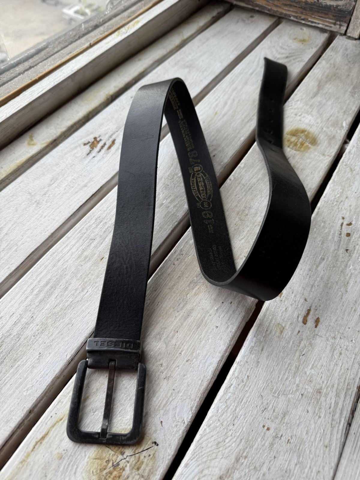 Diesel × Vintage Vintage DIESEL COWBOY metal logo Leather Belt Avant Garde Size ONE SIZE - 1 Thumbnail
