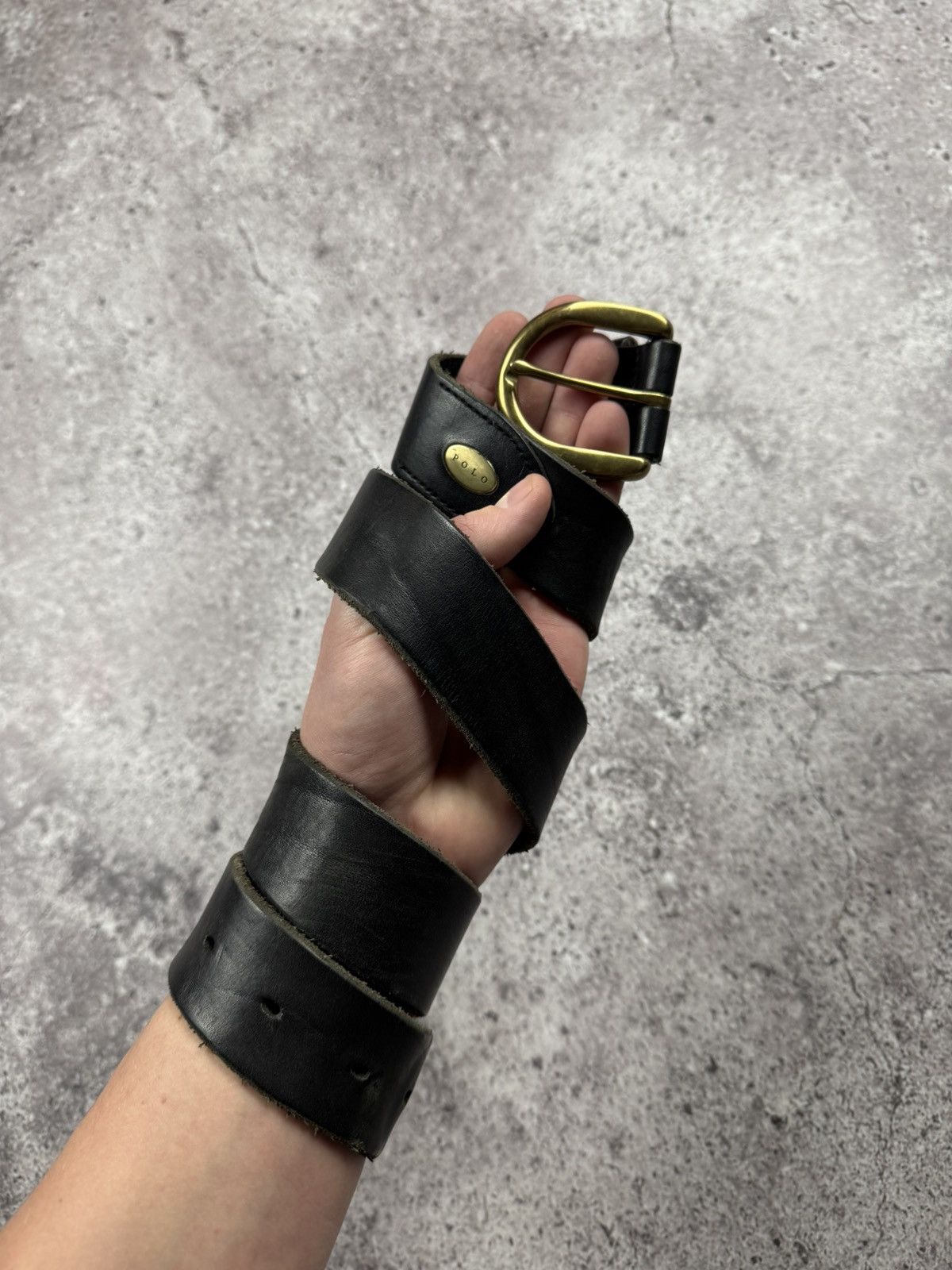 Ralph Lauren Vintage Polo Ralph Lauren Leather Belt Very Rare Black Gold Size ONE SIZE - 1 Thumbnail