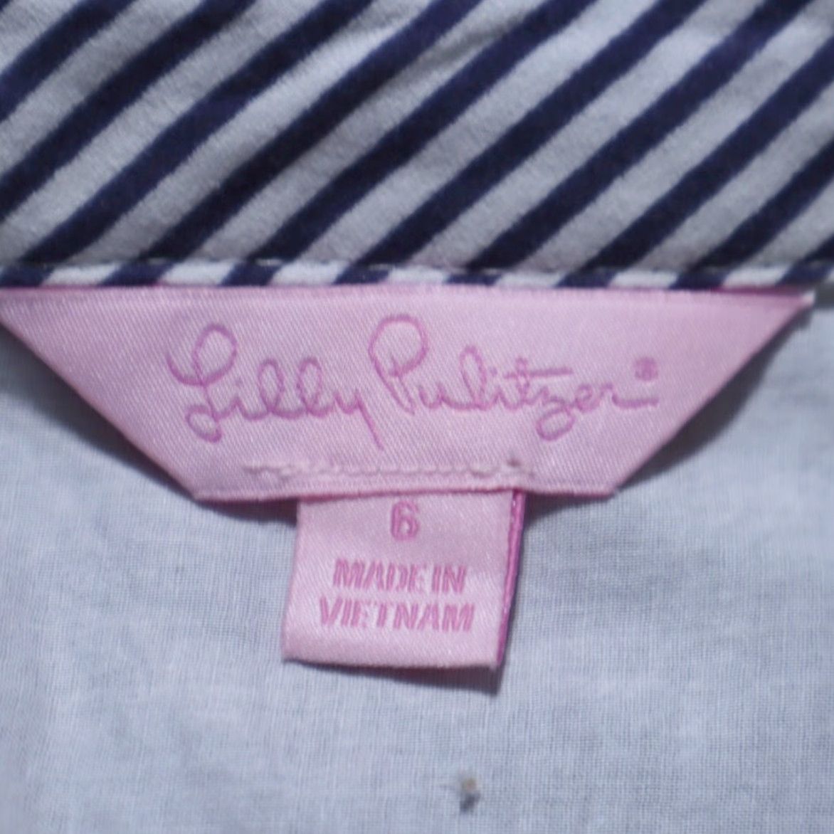 Lilly Pulitzer Lilly Pulitzer Button Print Popover Dress Dotted Long Sleeve Navy Blue Women's 6 Size M / US 6-8 / IT 42-44 - 5 Thumbnail