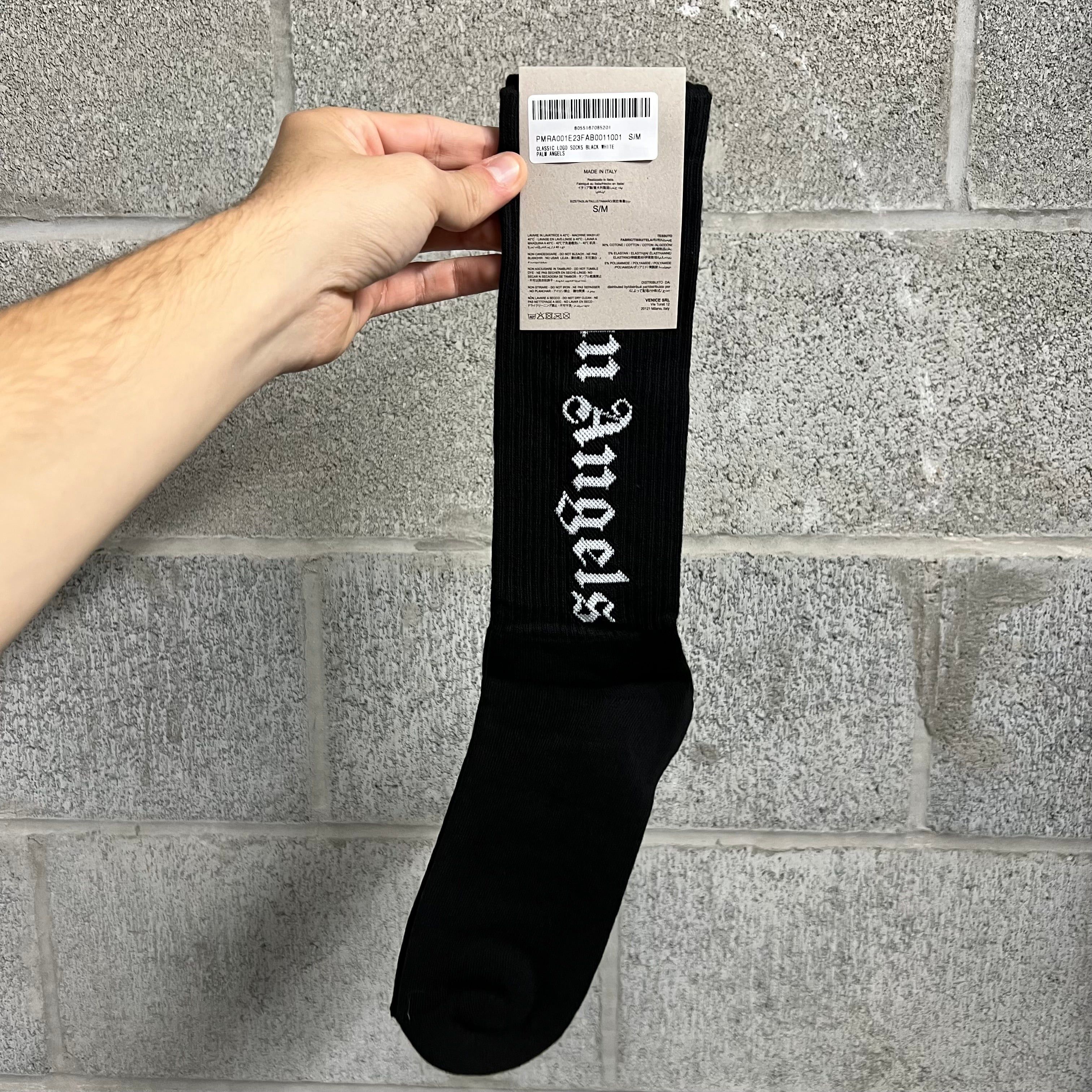 Palm Angels Palm Angels Gothic Logo Socks Black NEW Size ONE SIZE - 3 Thumbnail
