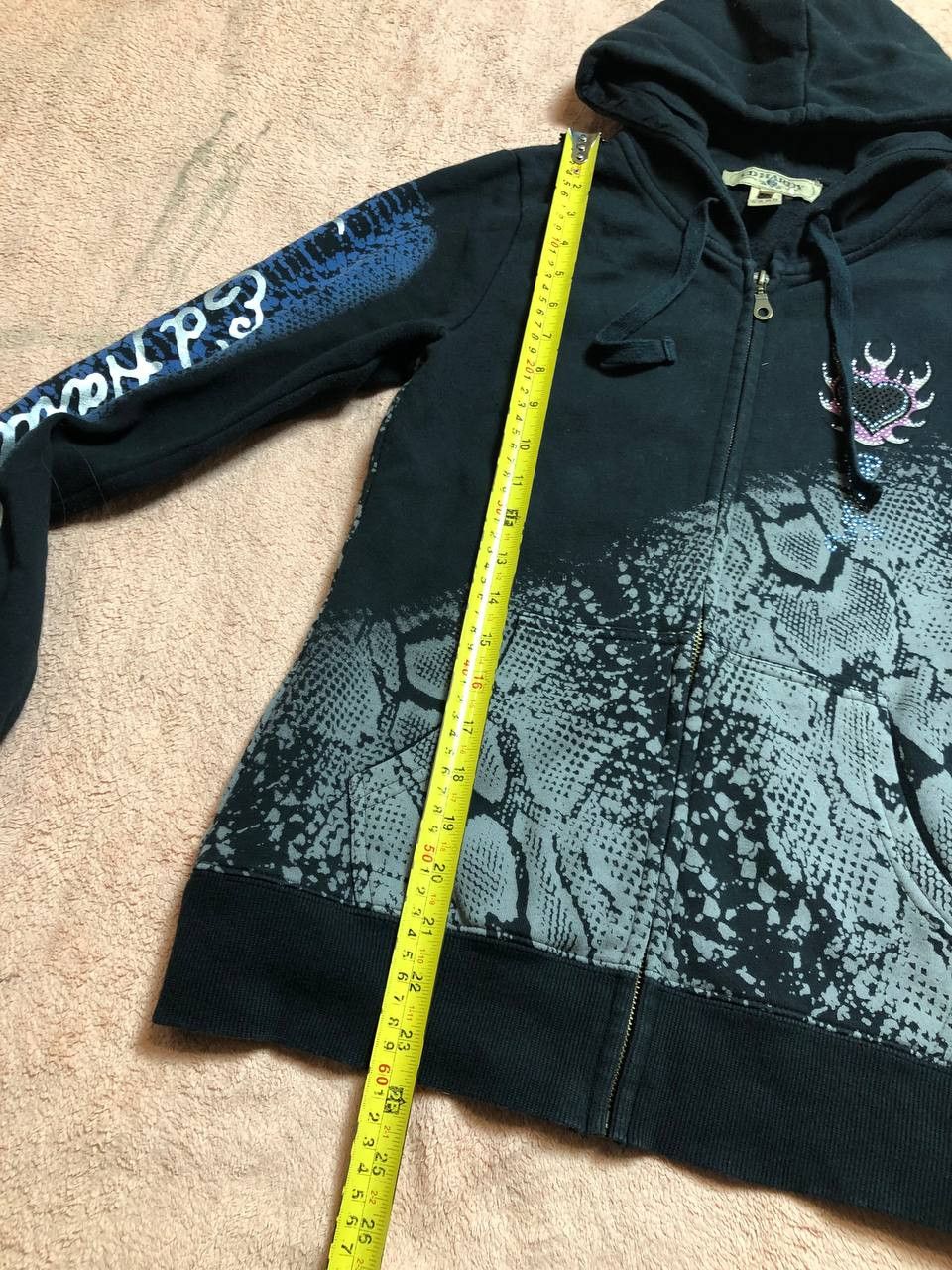 Ed Hardy Vintage Ed Hardy Big Y2K Logo Full Zip Hoodie Size S Size S / US 4 / IT 40 - 11 Thumbnail