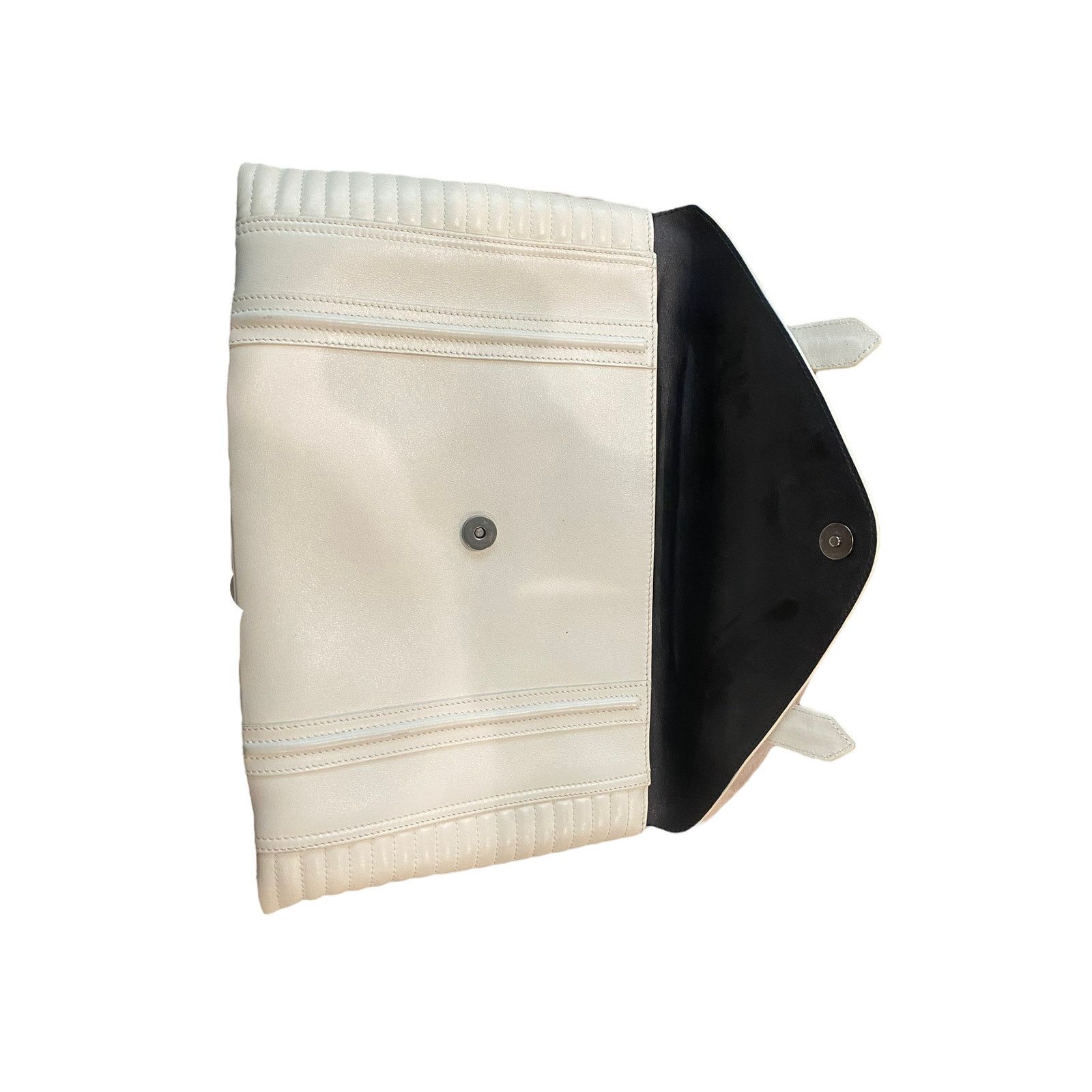 Other Reece Hudson BOWERY Ivory Cream OVERSIZE ENVELOPE LEATHER Size ONE SIZE - 3 Thumbnail