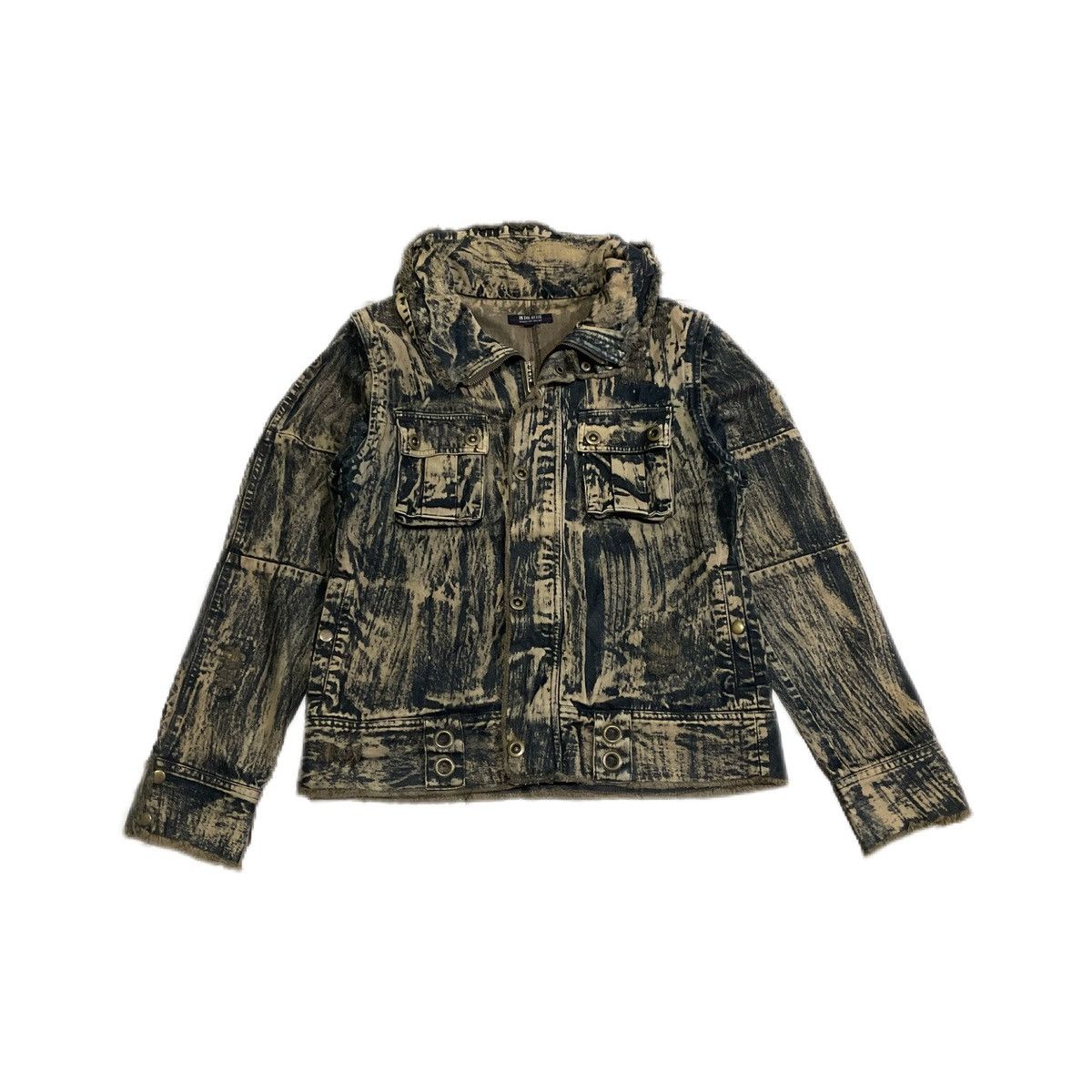 14th Addiction × If Six Was Nine × In The Attic 🔥Sick Y2K In The Attic Mud Wash Denim Jacket Hooded Size US L / EU 52-54 / 3 - 3 Thumbnail