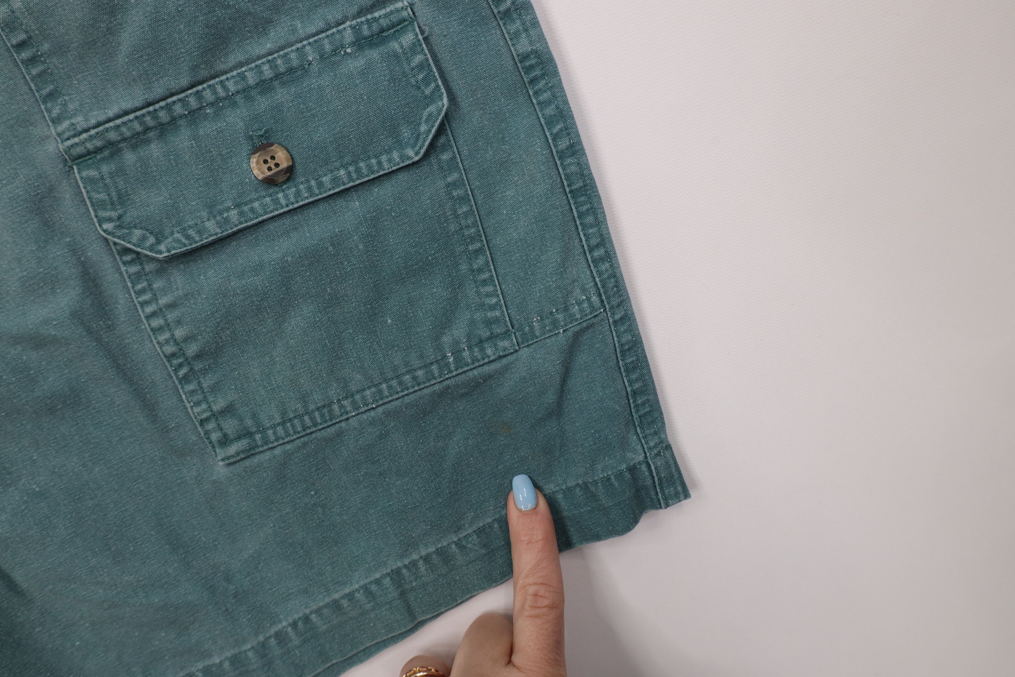 Vintage Vintage 90s Streetwear Above Knee Cargo Shorts Green Size US 34 / EU 50 - 5 Thumbnail