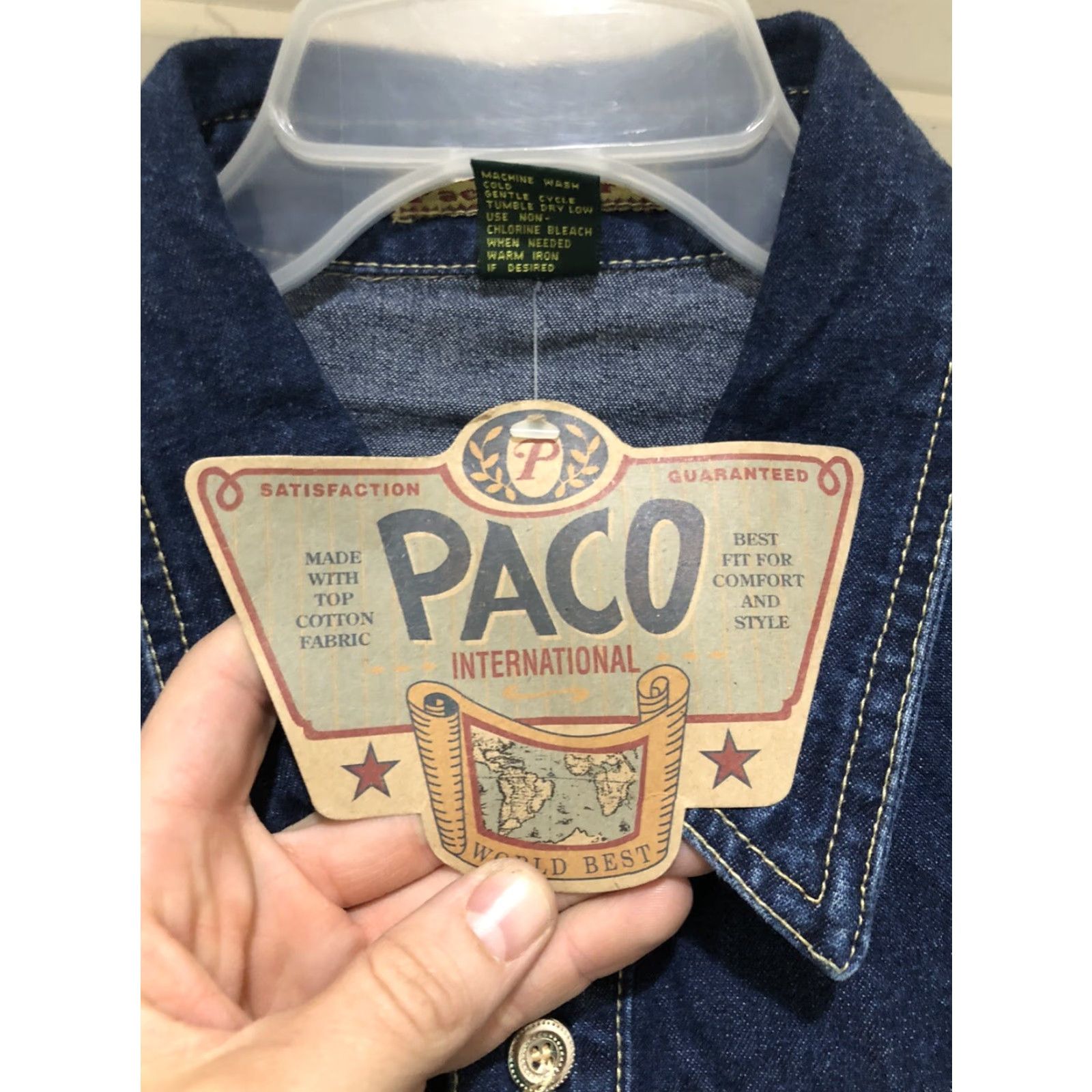 Vintage VINTAGE Paco Sport Big Logo Embroidered Dark Denim Jean Jacket XL Streetwear Jacket Mens 90s Size US 36 / EU 52 - 6 Thumbnail