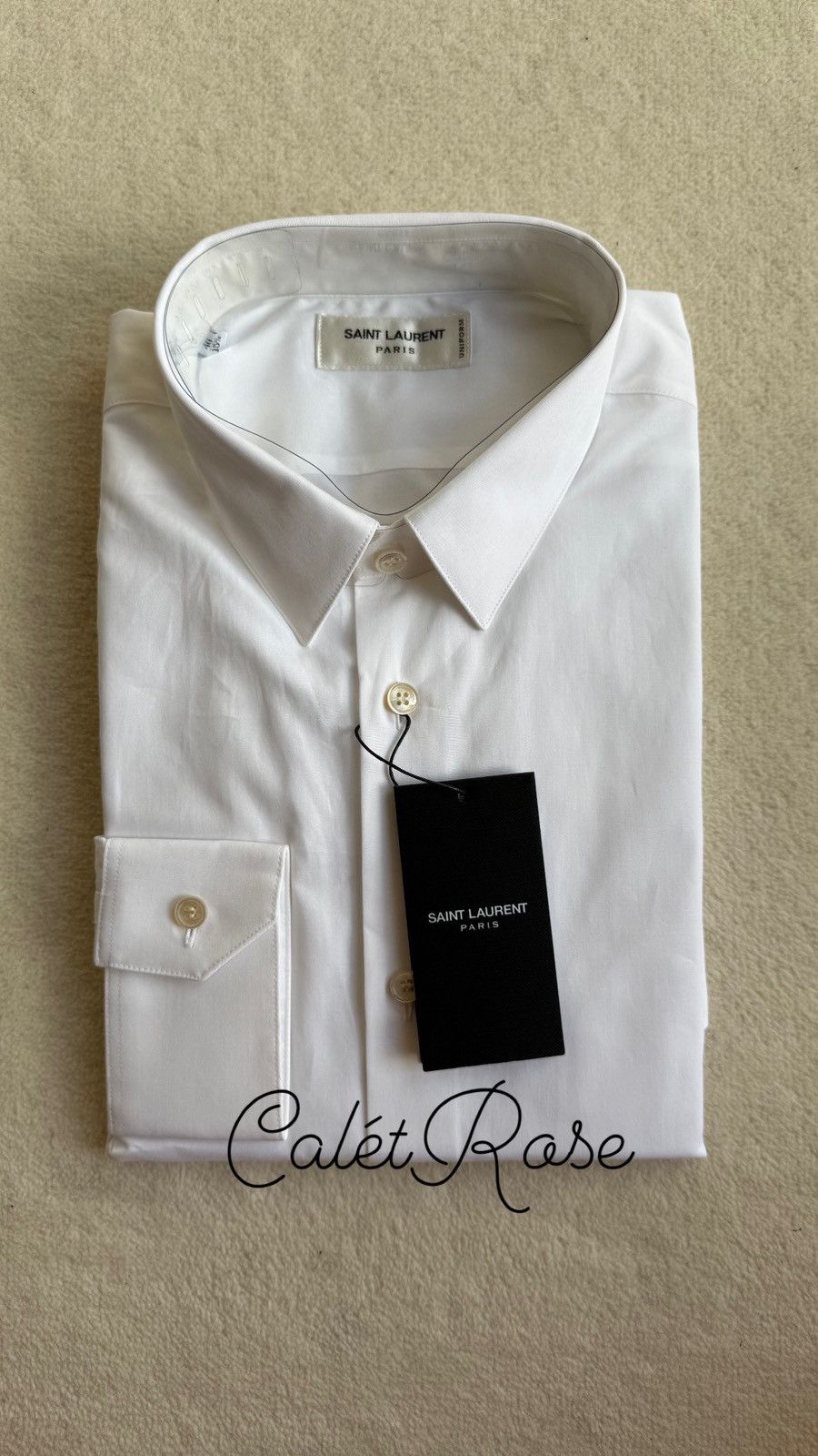 Saint Laurent Paris $760 SS23 BNWT Saint Laurent white shirt Sz 40 cotton poplin Size 40R - 1 Thumbnail