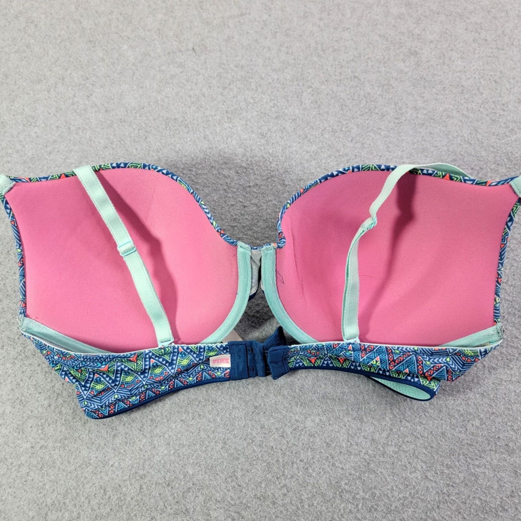 Pinko PINK Bra Womens 36DD Multicolor Push Up Chevron Padded Underwire Molded Cups Size ONE SIZE - 2 Thumbnail