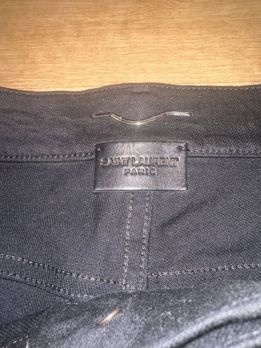 Hedi Slimane Black Waxed Saint Laurent Jeans | Grailed