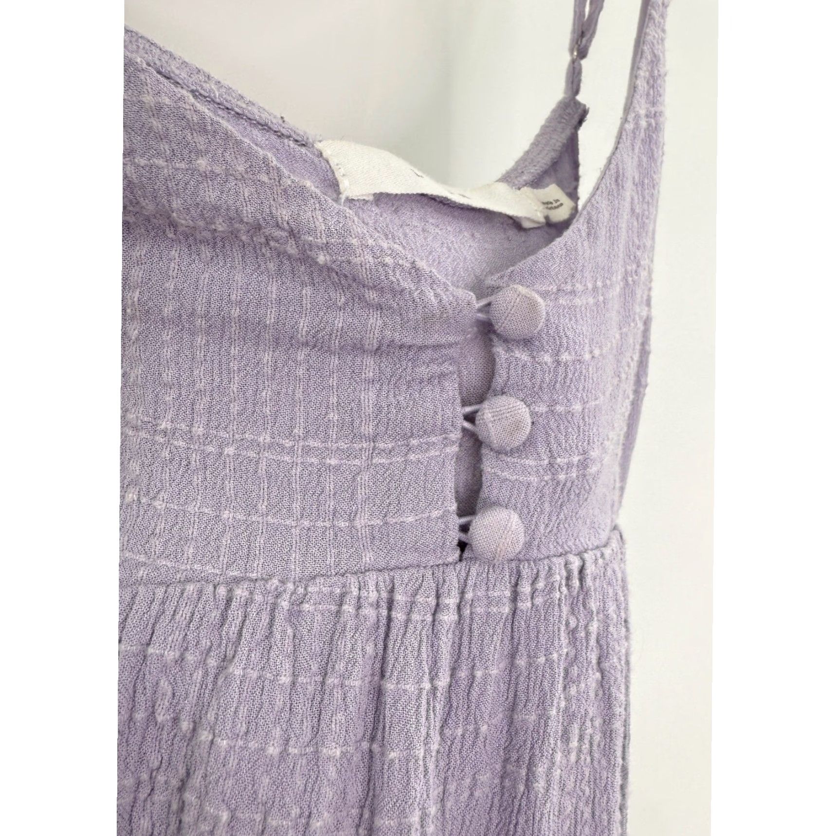 Vintage Lush Mini Dress Lavender Purple Tiered Button Front Sleeveless S Women’s Casual Summer Flowey Rayon Dress Size S / US 4 / IT 40 - 5 Thumbnail