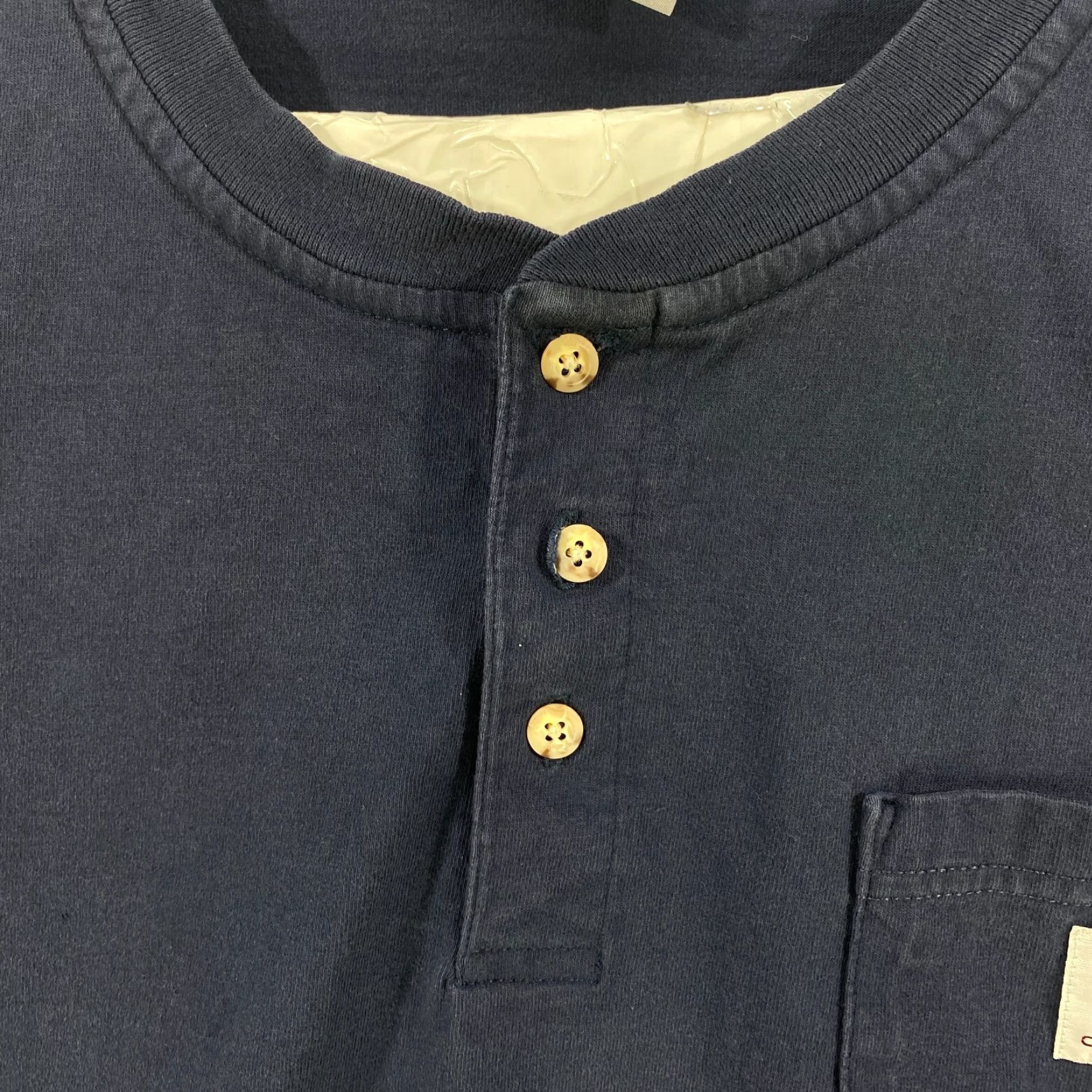 Carhartt VINTAGE Carhartt Work Wear Long Sleeve Blue 3 Button Henley Pocket Shirt Mens SZ 3XL Size US XXL / EU 58 / 5 - 4 Thumbnail