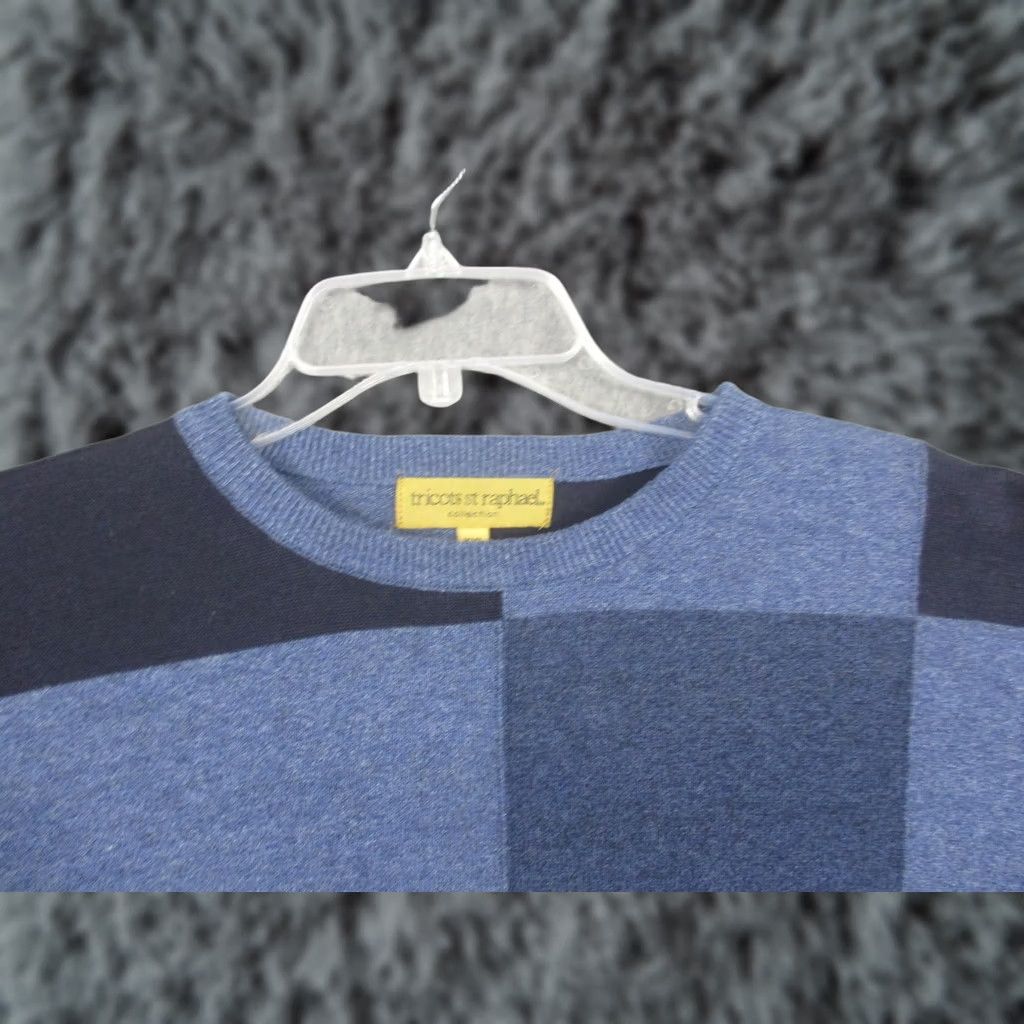 Vintage VINTAGE Tricots St. Raphael Sweater Mens 2XL Blue Geometric Crewneck USA Y2K Size US XXL / EU 58 / 5 - 1 Thumbnail