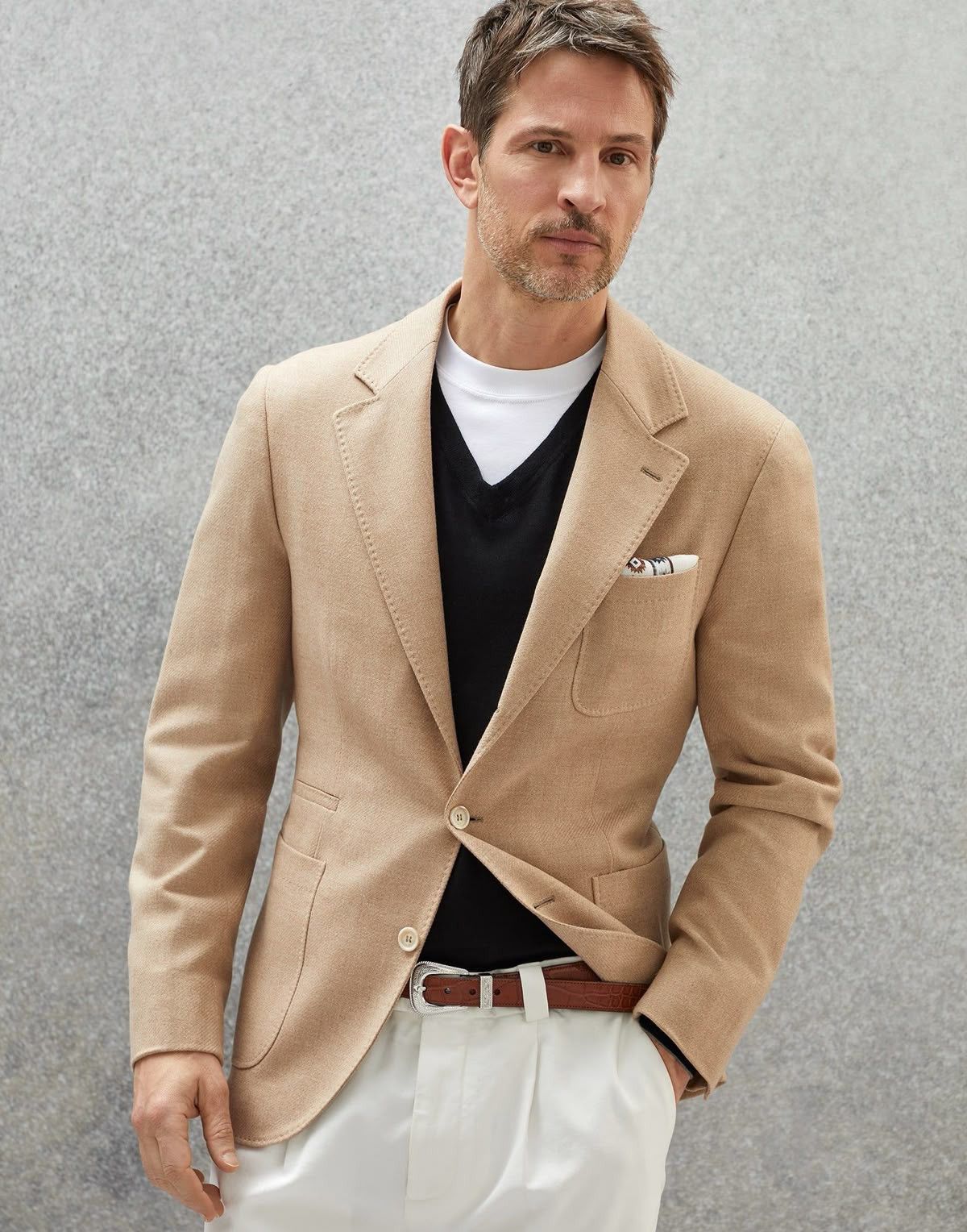 Brunello Cucinelli NWT Brunello Cucinelli Wool Linen Silk Beige Blazer Mens 50 Size 40R - 1 Thumbnail
