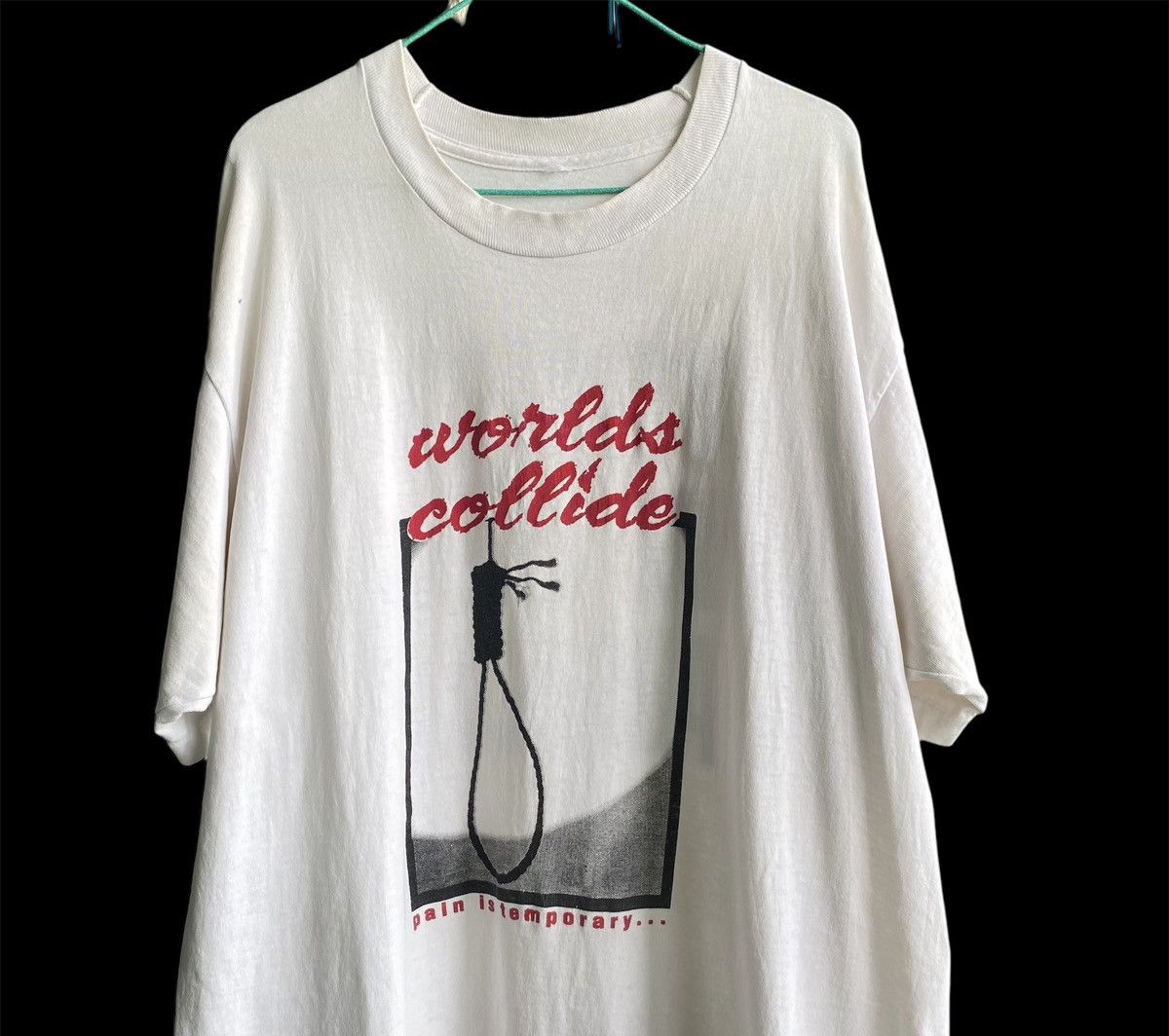 Band Tees Thrashed Vintage 90s Worlds Collide Pain Is Temporary Band T Size US XL / EU 56 / 4 - 3 Thumbnail
