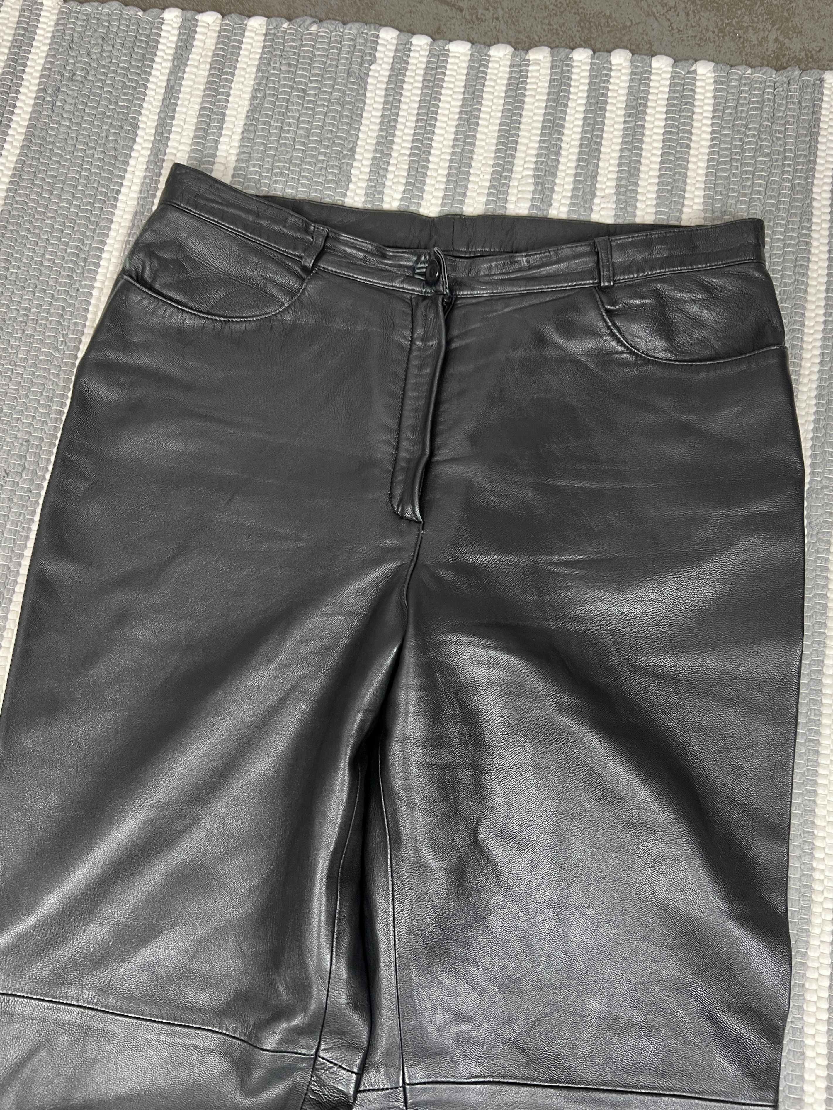 Leather Vintage Gerry Weber Leather Black Pants Size 32" / US 10 / IT 46 - 3 Thumbnail