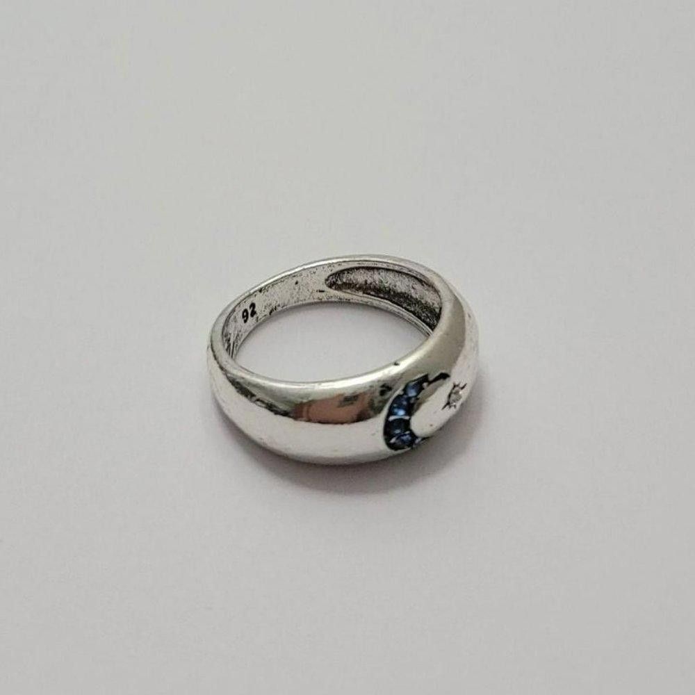Designer Bohemian Vintage Sun Moon Silver Retro Ring - Size 8 Size ONE SIZE - 6 Thumbnail