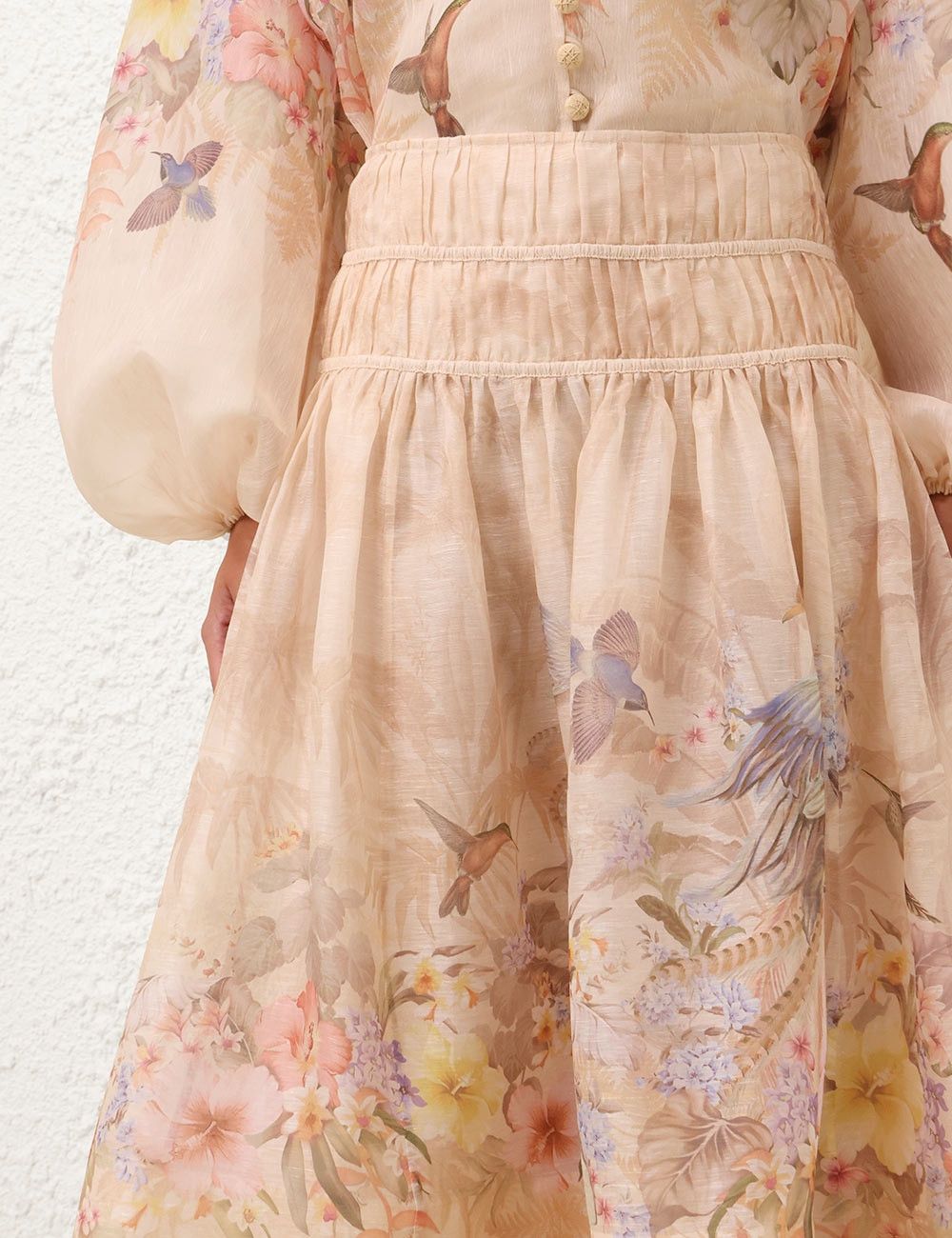 Zimmermann oc11z0226 Illuminate Drawn Midi Skirt In Multicolor Size 27" / US 4 / IT 40 - 5 Thumbnail