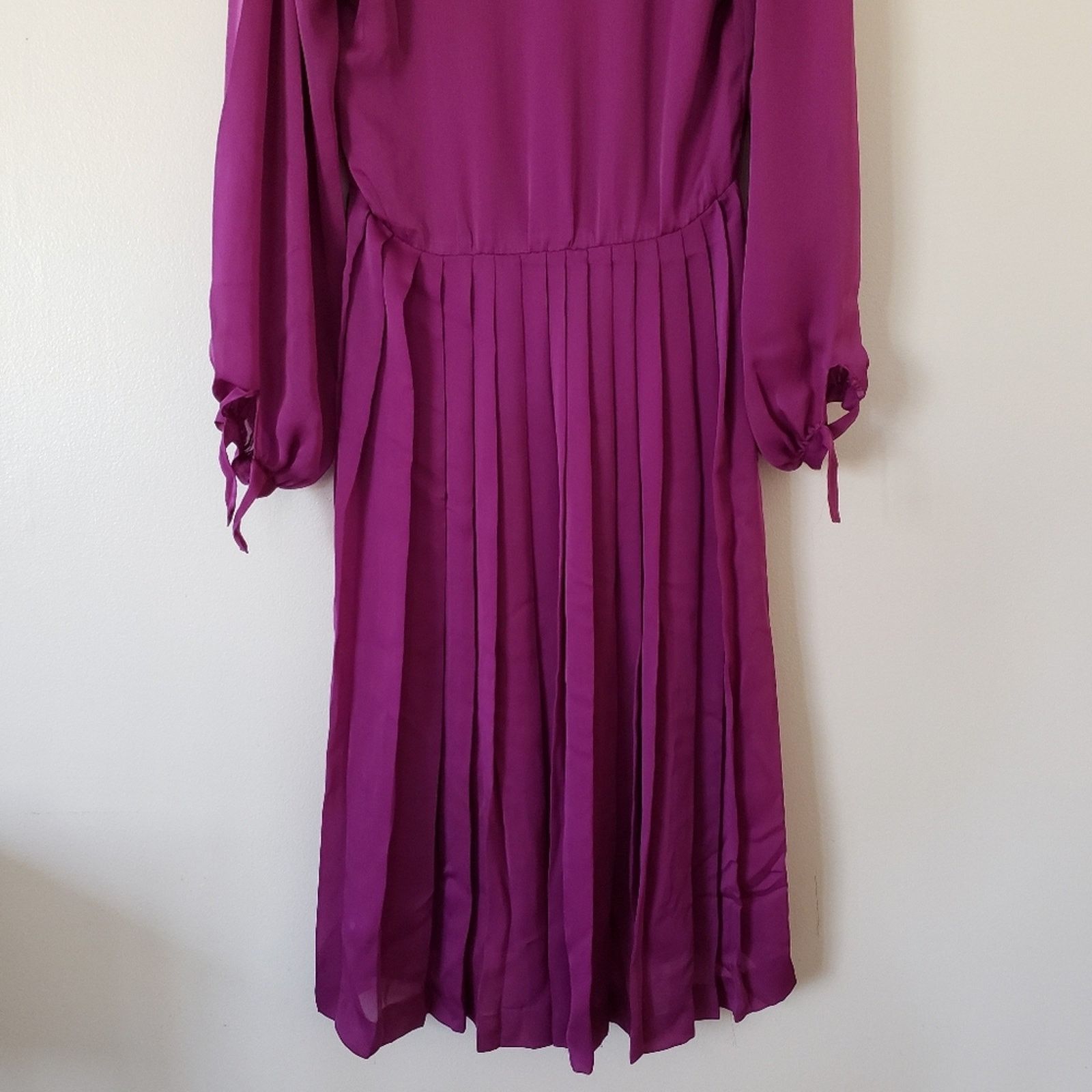 Vintage Vintage Pleated Pink Accordion Long Sleeve Flowy Midi Dress Size M / US 6-8 / IT 42-44 - 8 Thumbnail