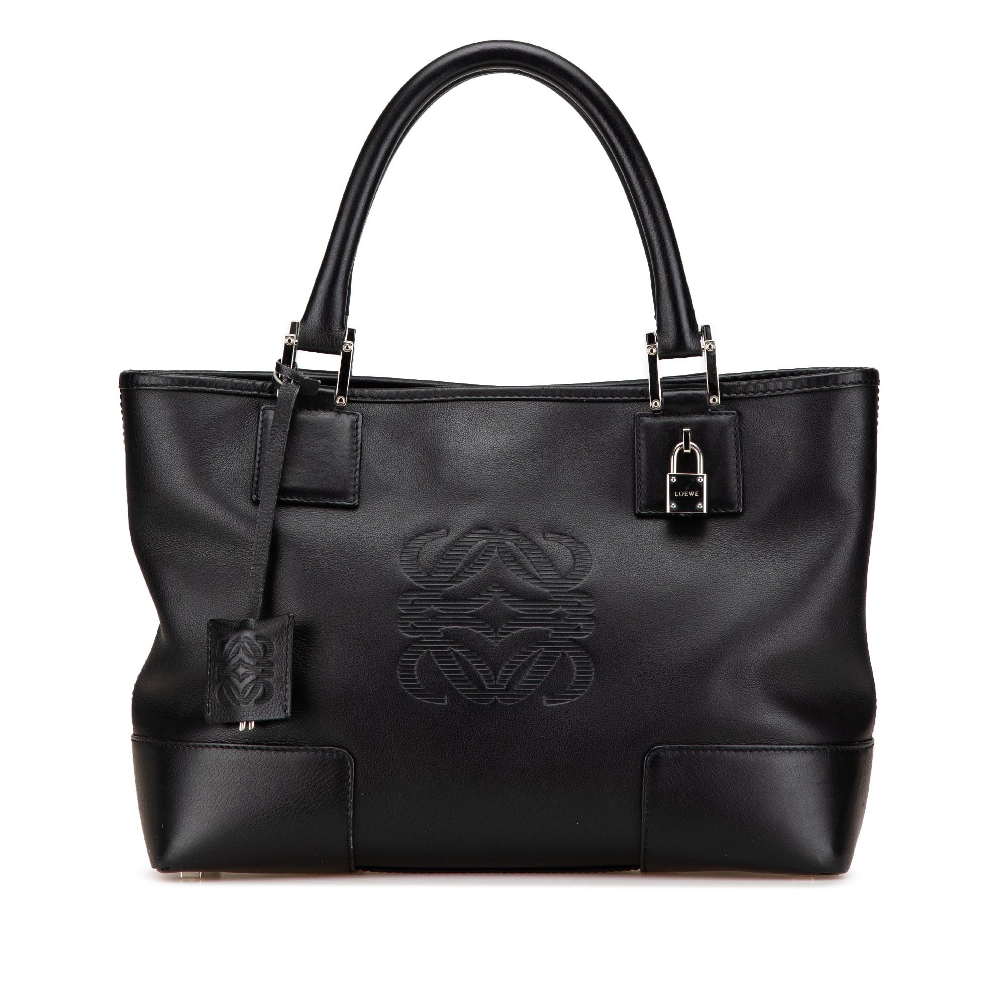 LOEWE Leather Fusta 28 Tote Black