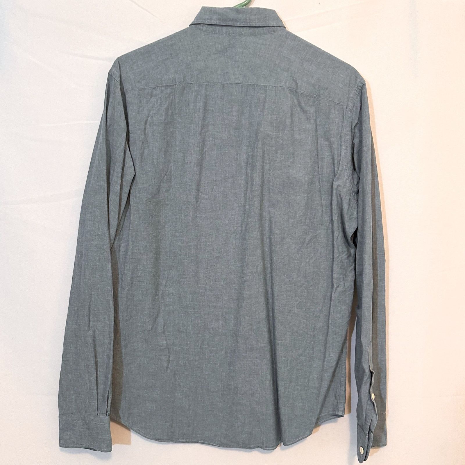 Trumaker TRUMAKER Cotton Light Blue Chambray Long Sleeve Button Down Size US L / EU 52-54 / 3 - 3 Thumbnail