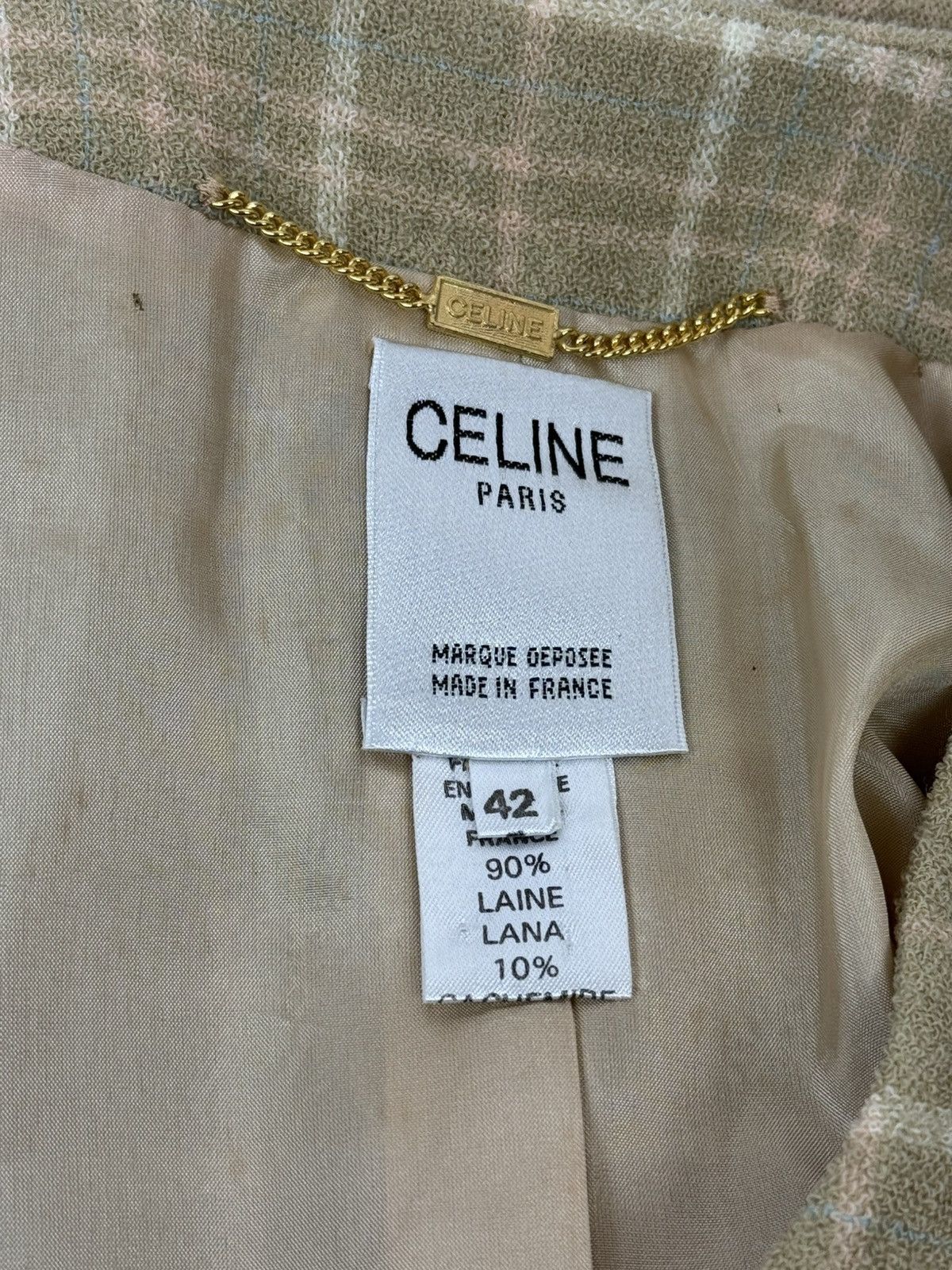 Celine 80s Celine Plaid Pattern Towel Style Blazer Jacket Size 42 Size M / US 6-8 / IT 42-44 - 7 Thumbnail