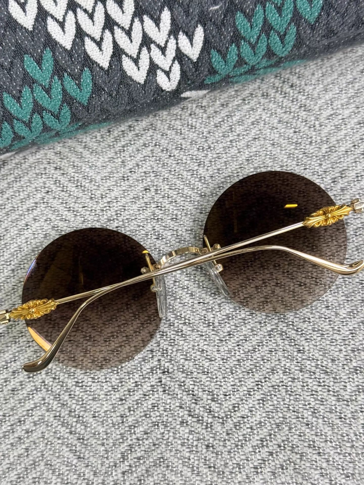 Chrome Hearts Chrome Hearts Round Tobacco Grad Cross Sunglasses Size ONE SIZE - 3 Thumbnail