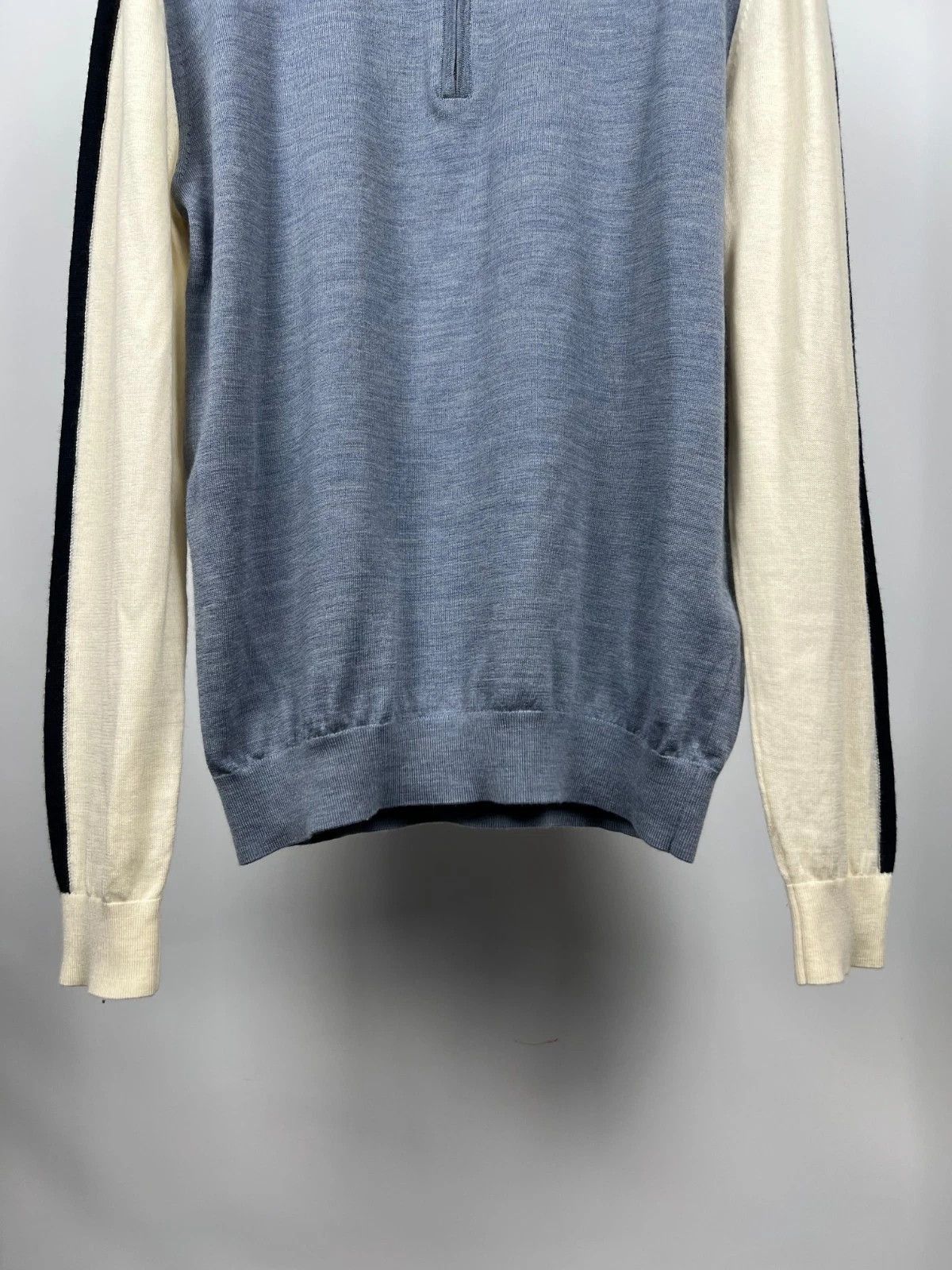 Reiss Reiss Leo 100% Wool Colourblock Polo 1/4 Zip Long Sleeve Size US L / EU 52-54 / 3 - 4 Thumbnail