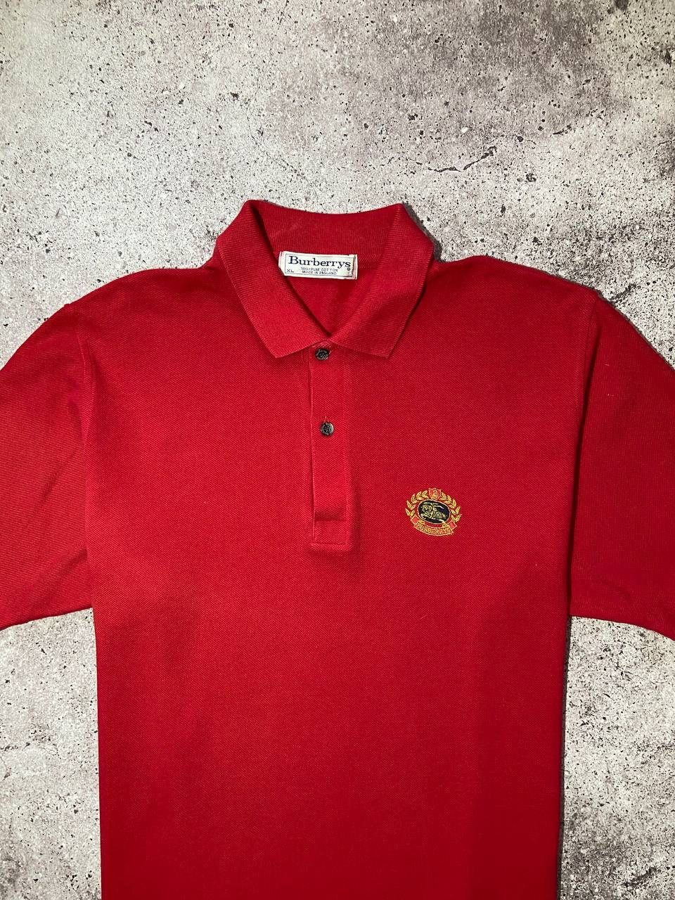 Burberry × Vintage Vintage Burberry Red Polo T-shirt Luxury Embroidered Logo Size US XL / EU 56 / 4 - 2 Thumbnail