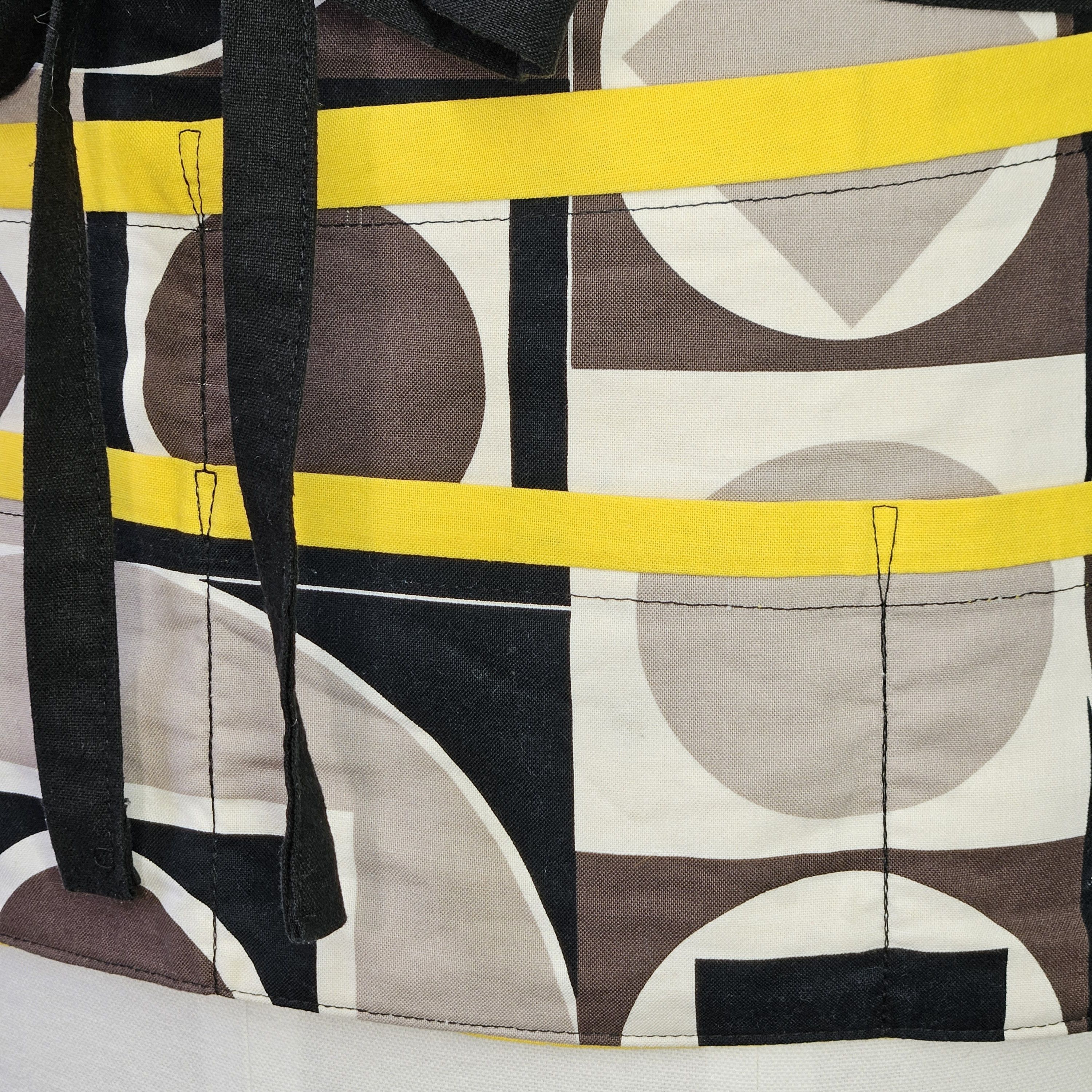Handmade Utility Apron OS Craft Vendor Artist Yard Sale Yellow Black Size ONE SIZE - 8 Thumbnail