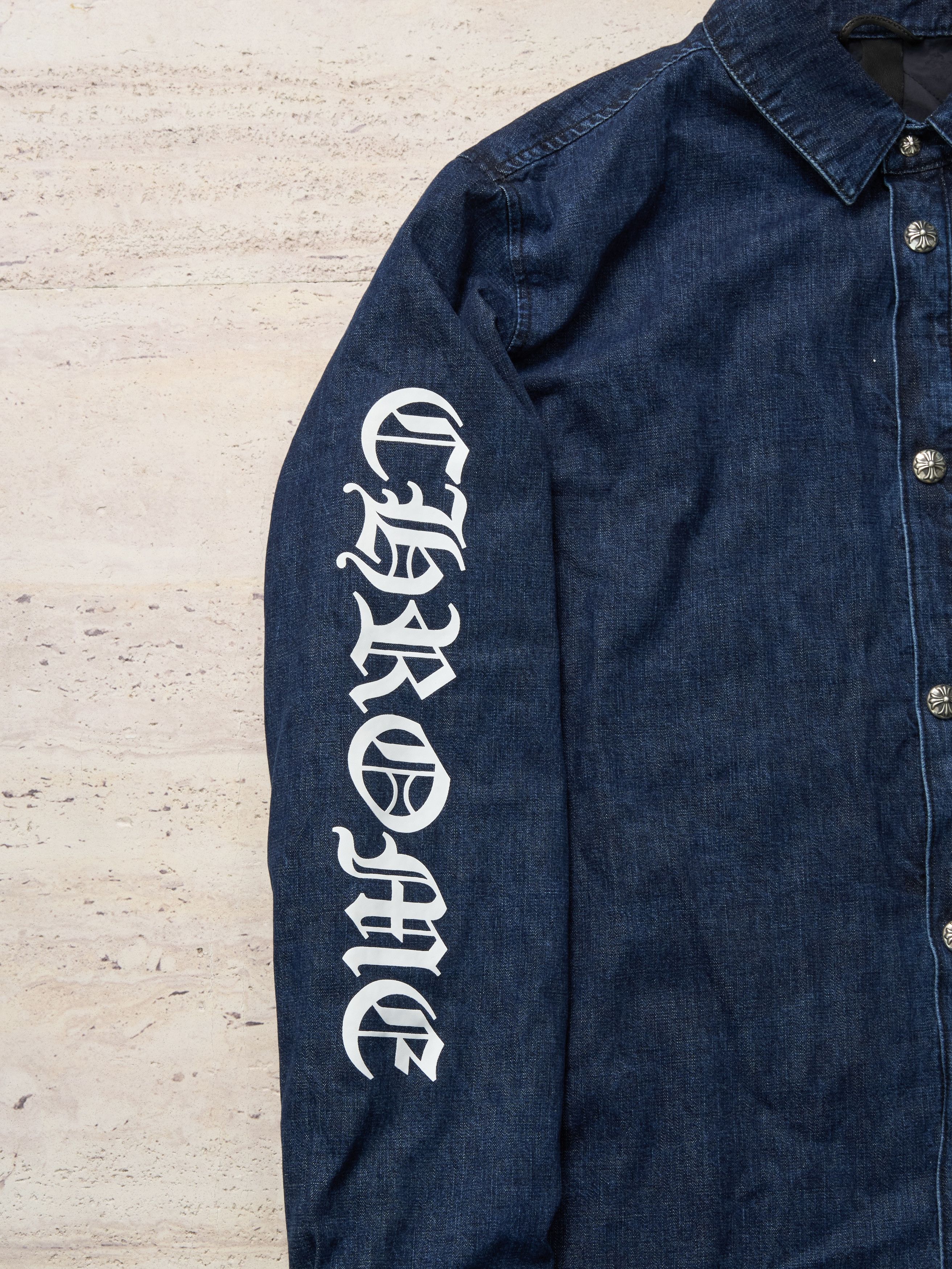 Chrome Hearts Chrome Hearts Blue & White Script Padded Denim Jacket Size US L / EU 52-54 / 3 - 2 Thumbnail