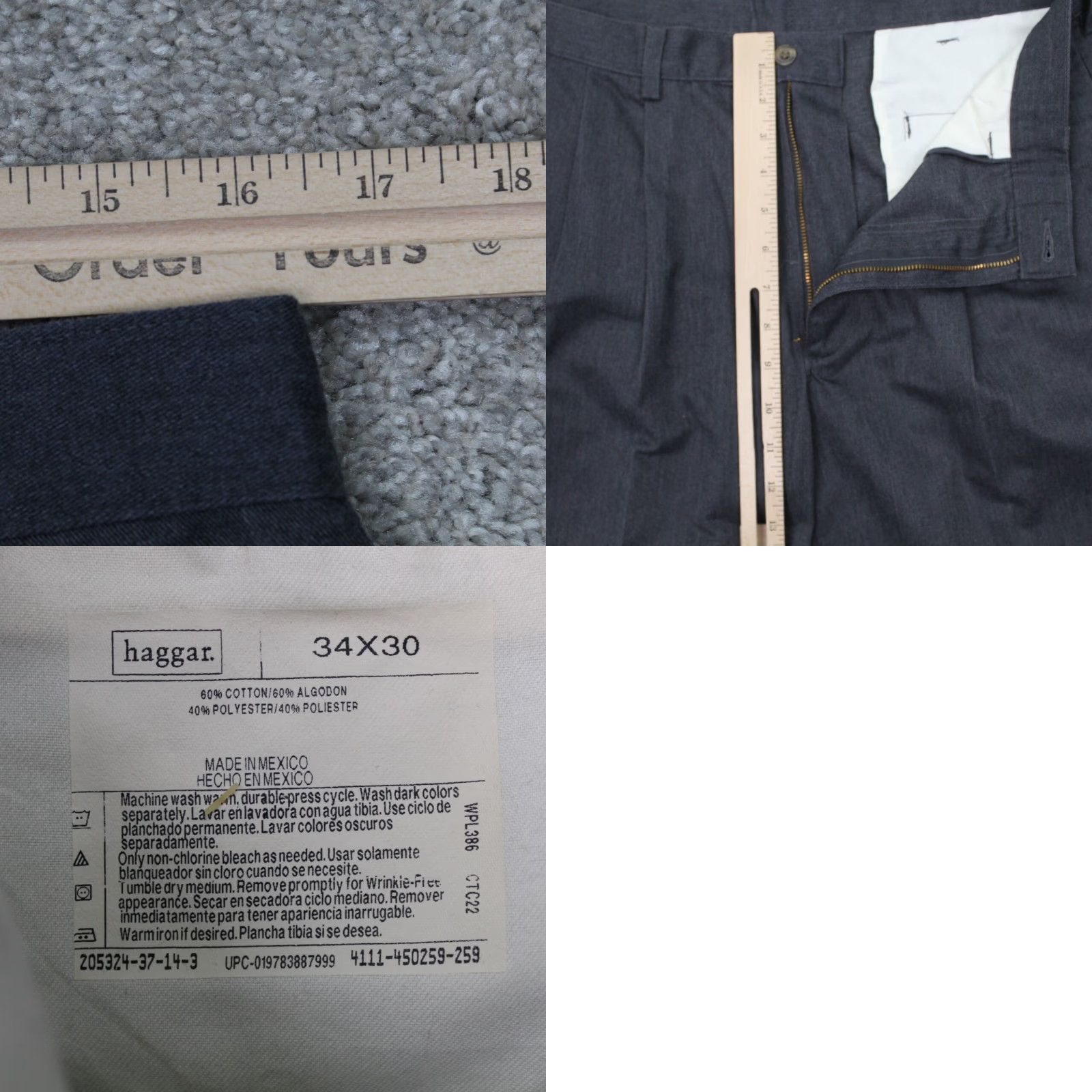 Haggar Haggar Generations Dress Pants Mens 34x30 Gray NWT Pleated Cotton/Polyester Size US 34 / EU 50 - 8 Thumbnail