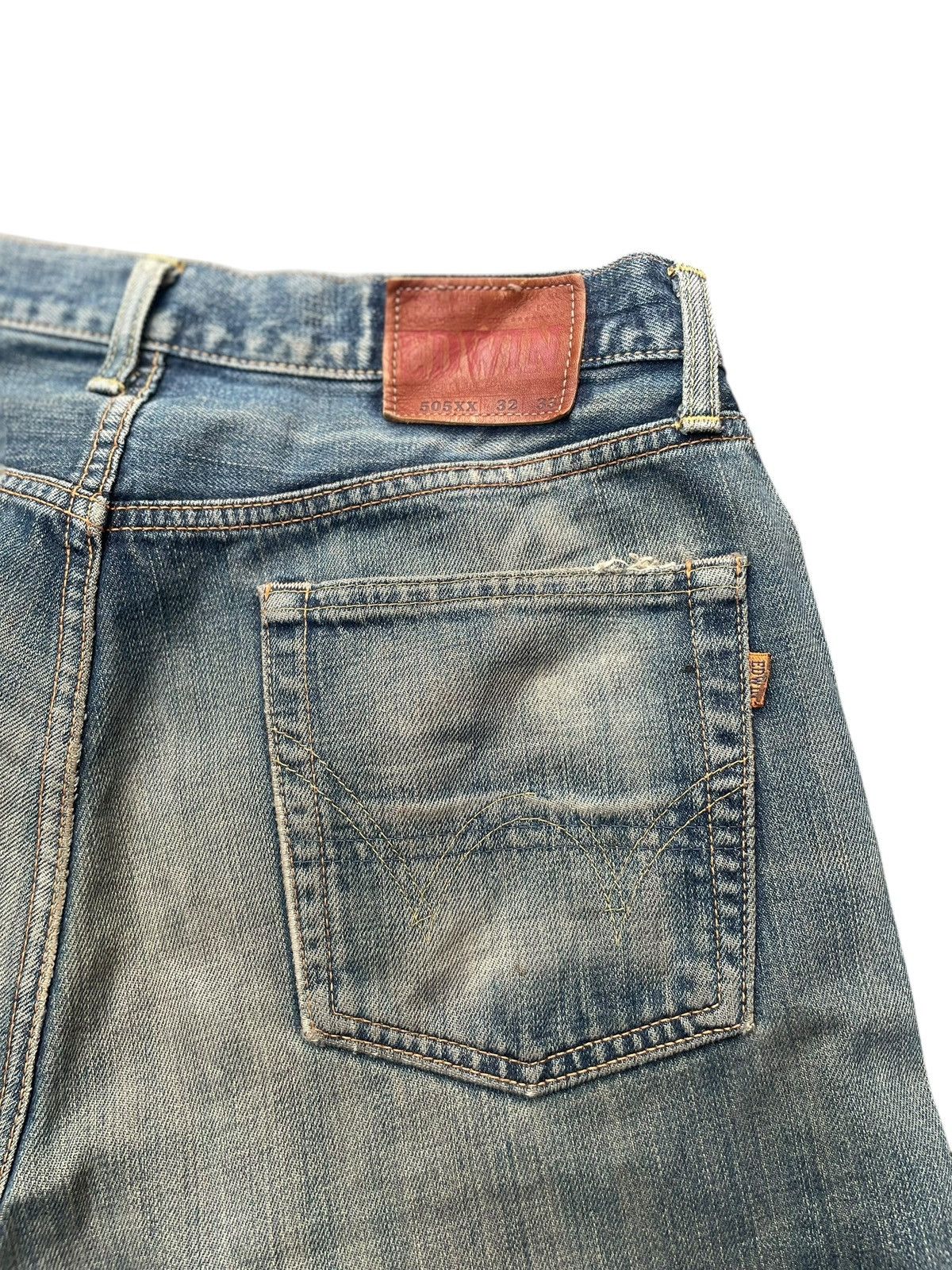 Edwin Vintage Edwin 505XX Selvedge Distresed Denim Size US 33 - 10 Thumbnail