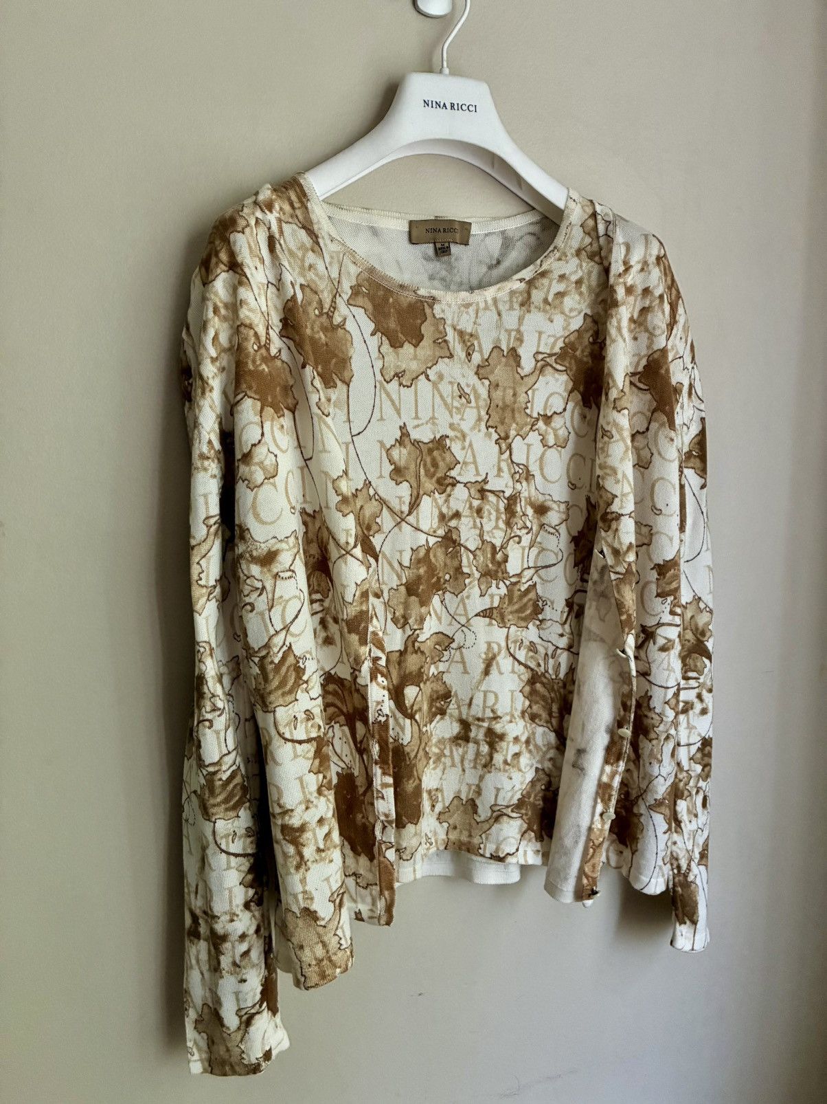 Nina Ricci Nina Ricci Autumnal Leaves/ Logo Print 2 Piece Twinset Size M / US 6-8 / IT 42-44 - 8 Thumbnail