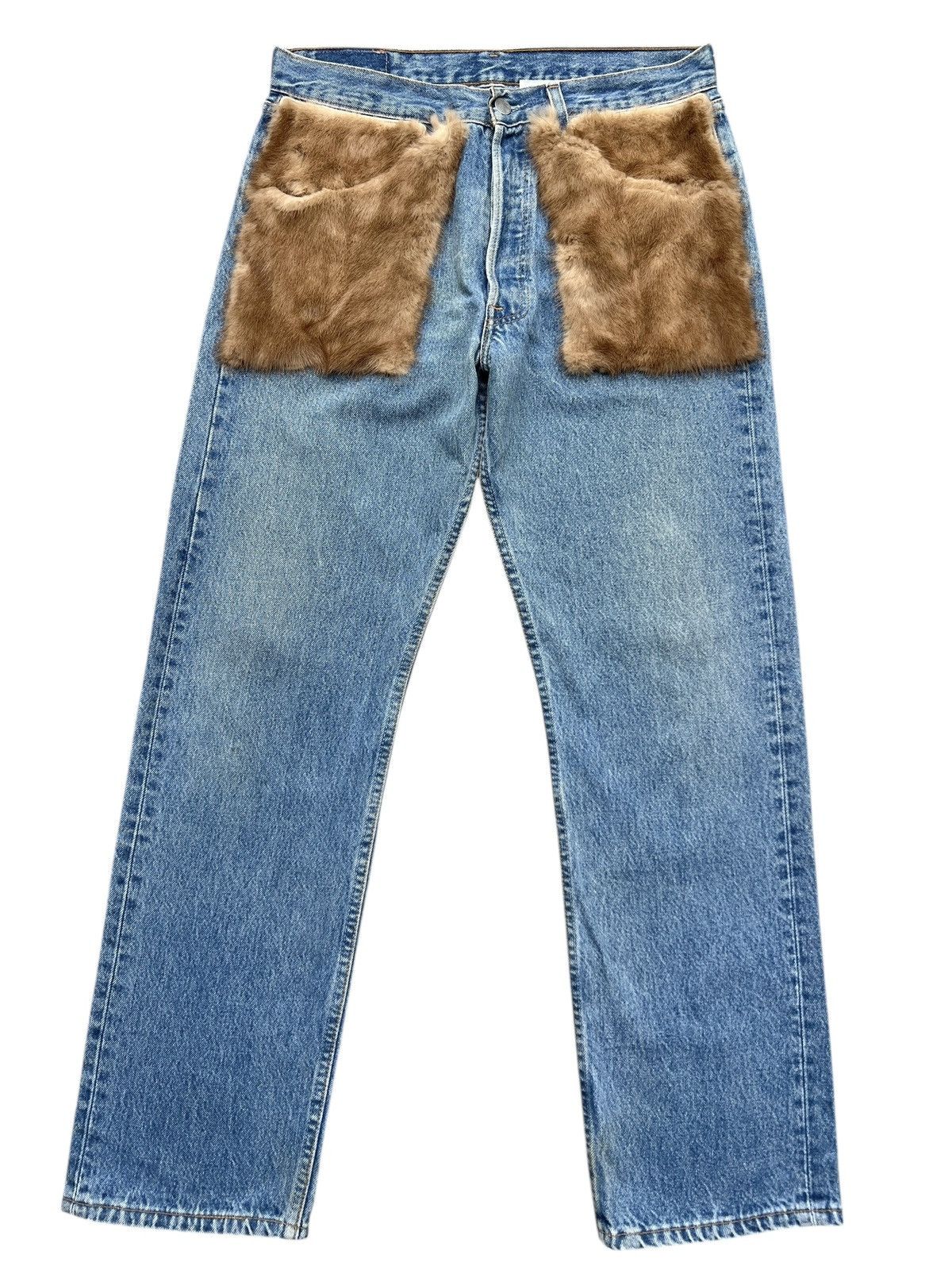 Japanese Brand 7x7 Japan Leather Pocket Fur Denim Jeans 32x30 Size US 32 / EU 48 - 2 Thumbnail