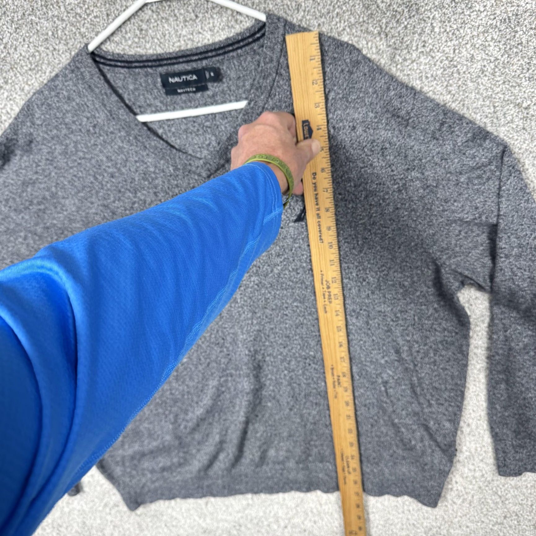 Nautica Nautica Sweater Mens XL Gray V-Neck Navtech Pullover Knit Sailboat Logo Classic Knit Shirt Size US XL / EU 56 / 4 - 2 Thumbnail