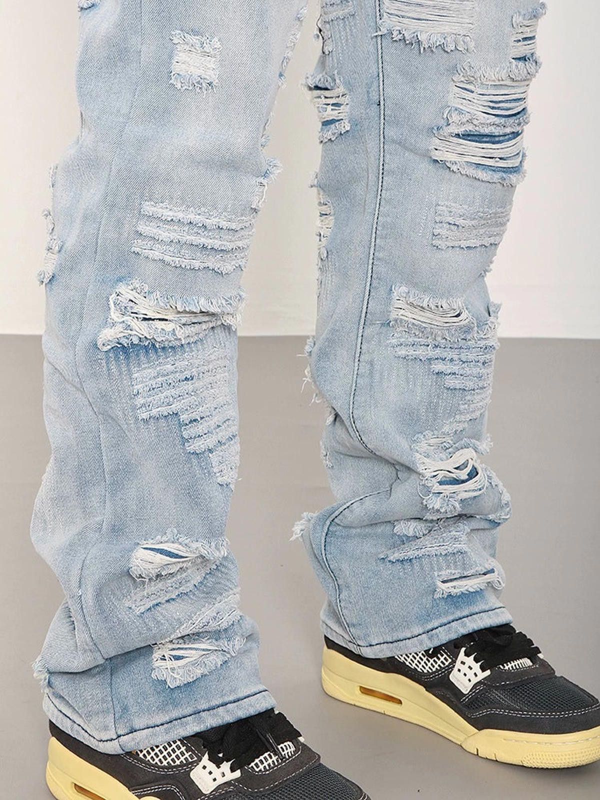 Other Wide Leg Ripped Light Blue Jeans Size US 32 / EU 48 - 5 Thumbnail
