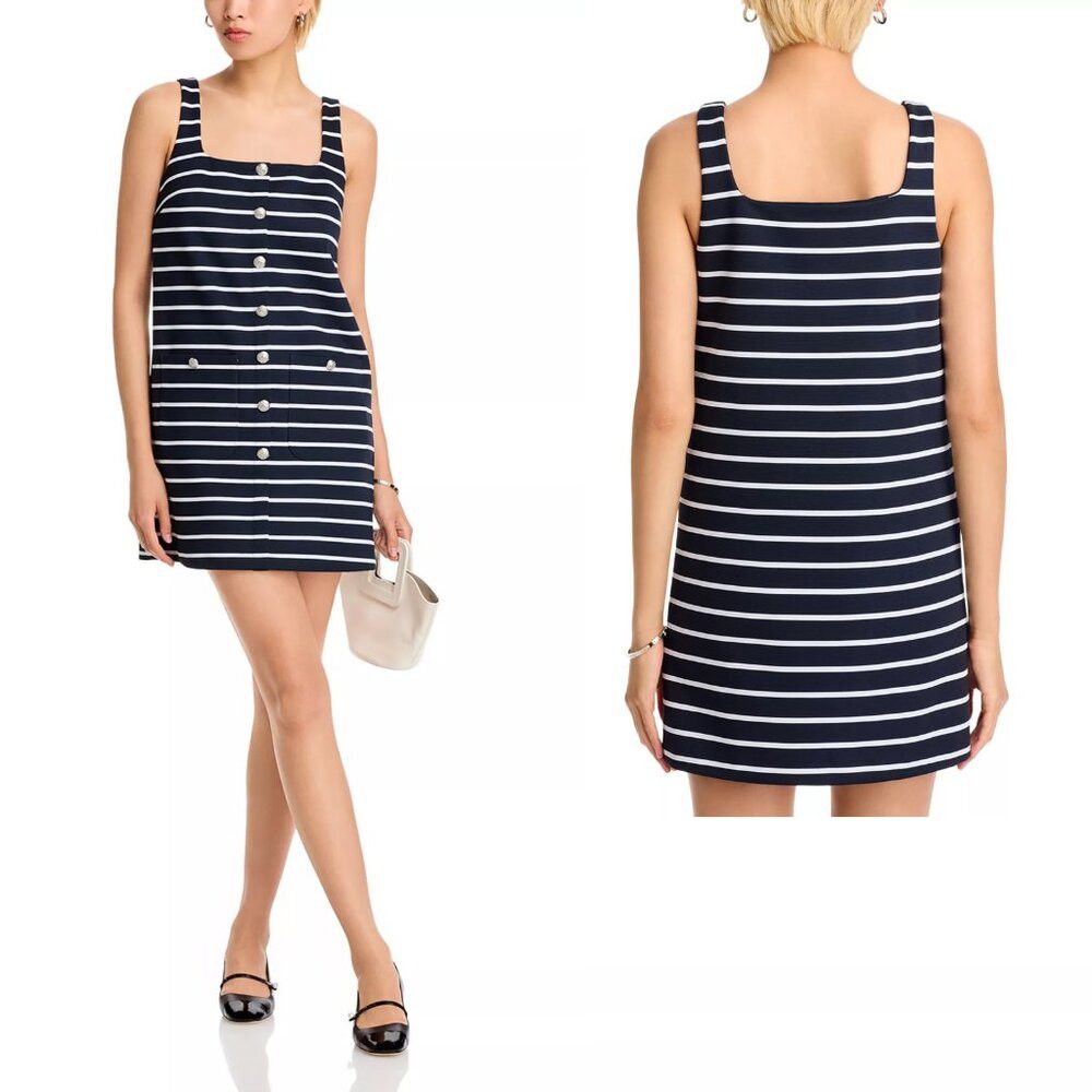 Veronica Beard NWT New $398 Veronica Beard Tibbie Stripe Knit Mini Dress S Size L / US 10 / IT 46 - 2 Thumbnail