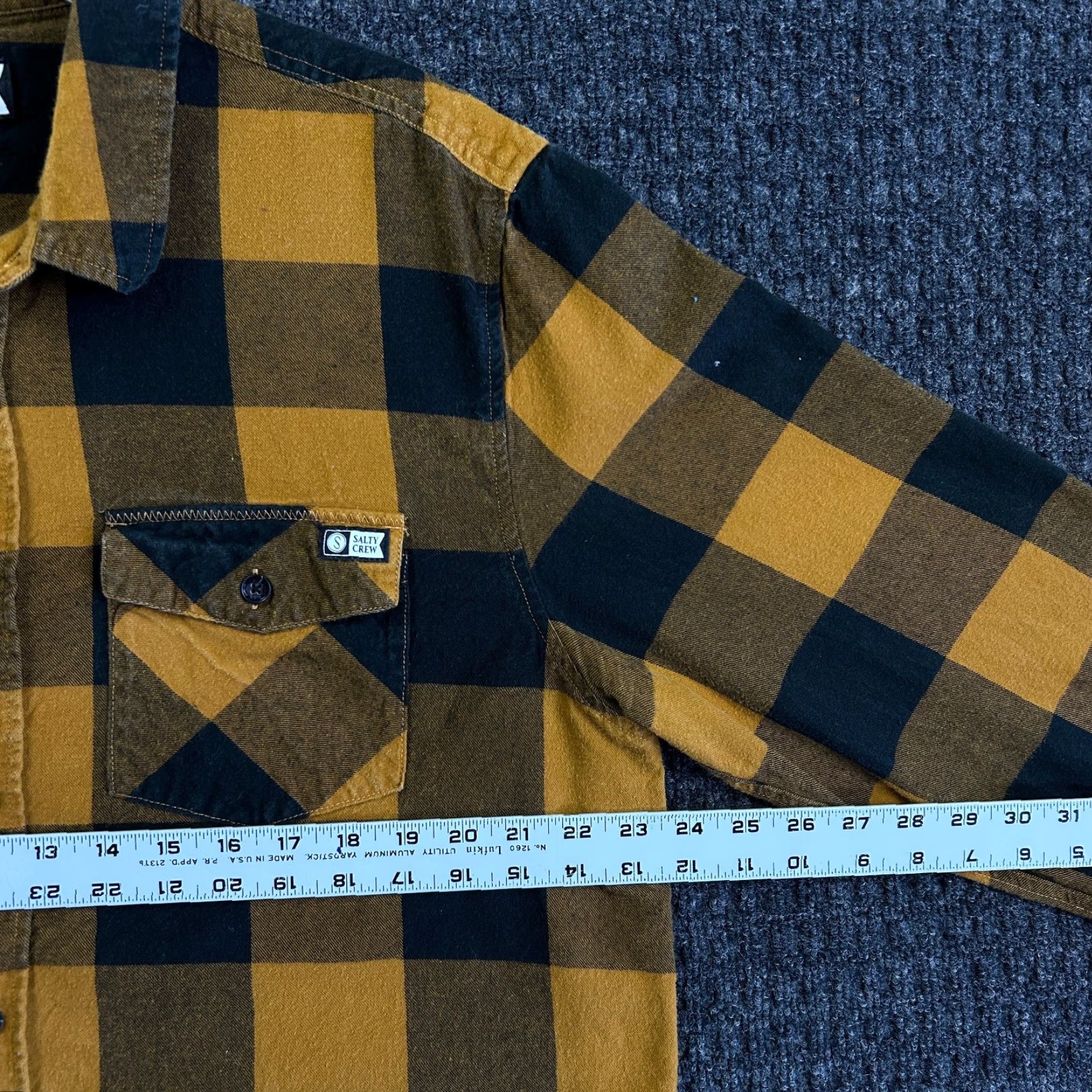 Vintage Salty Crew Flannel Shirt Orange Buffalo Plaid XL Button-Up Outdoor Mens Size US XL / EU 56 / 4 - 7 Thumbnail