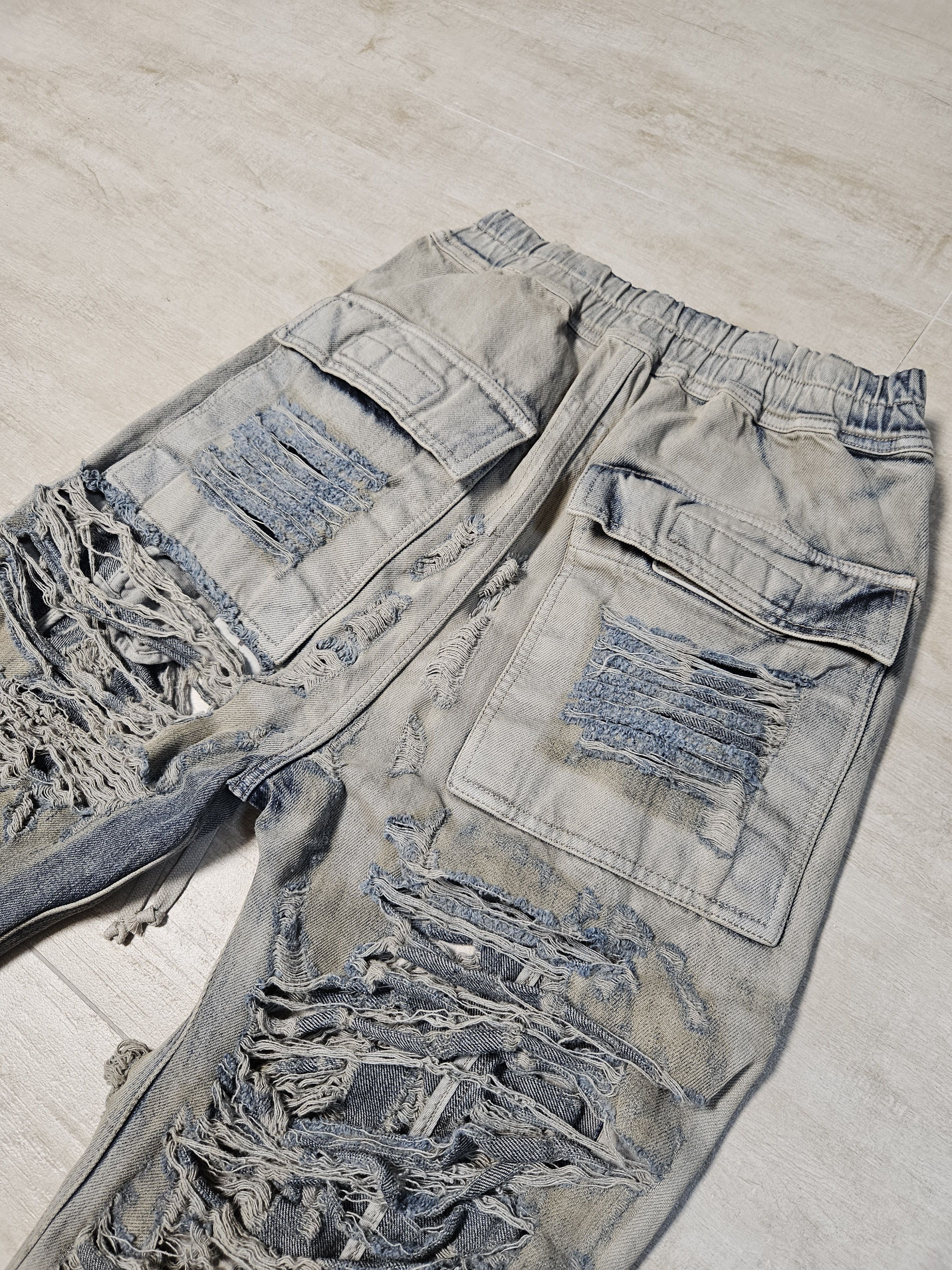 Rick Owens Drkshdw Rick Owens Drkshdw Mineral Pearl Shredded Pusher Pants Size US 30 / EU 46 - 4 Thumbnail