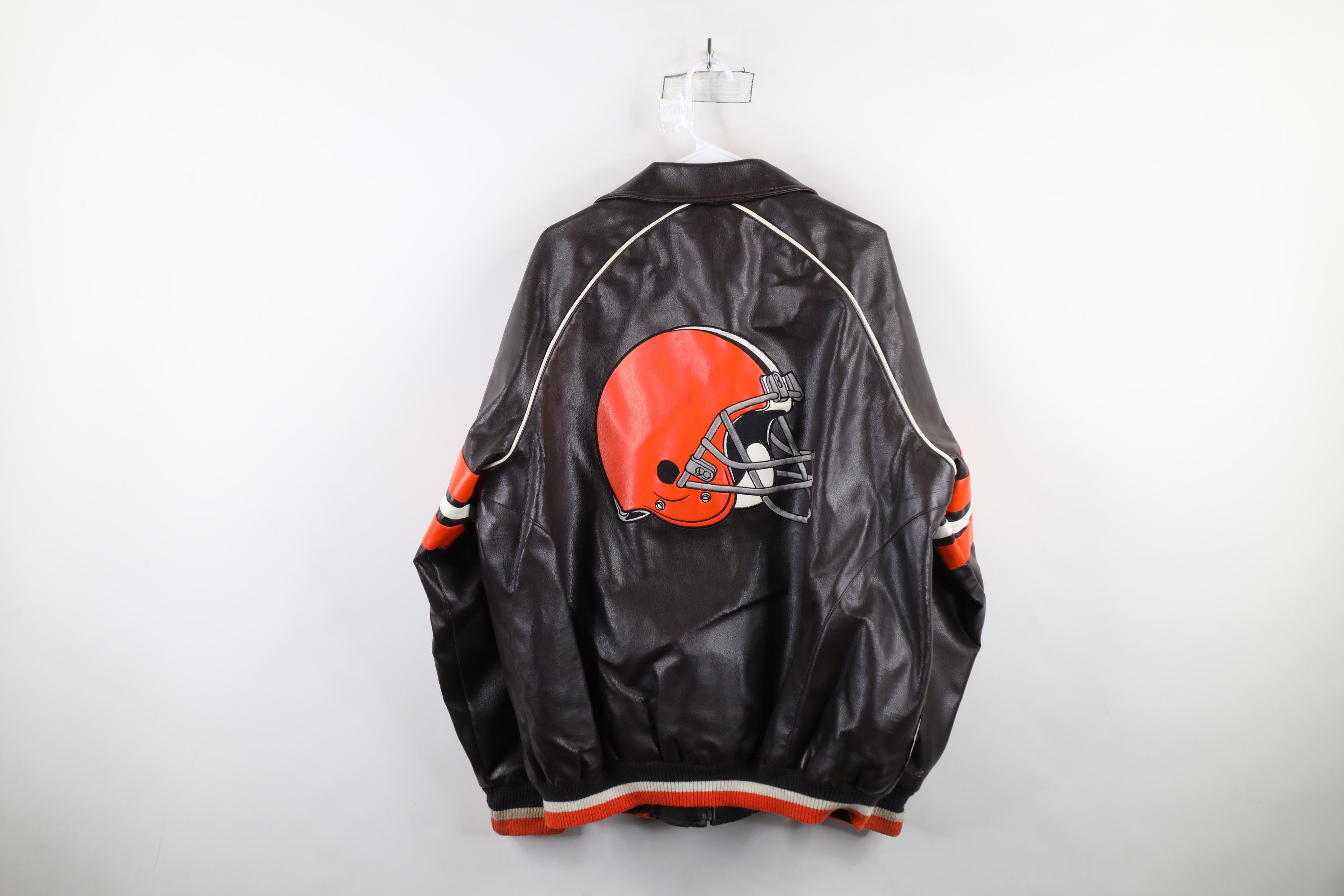 Vintage Vintage 90s Y2K Leather Cleveland Browns Football Jacket Size US L / EU 52-54 / 3 - 14 Thumbnail