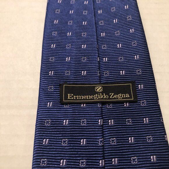 Ermenegildo Zegna ERMENEGILDO ZEGNA MEN'S NEW BLUE 100%SILK TIE 3 1/2" X 58" Size ONE SIZE - 5 Thumbnail