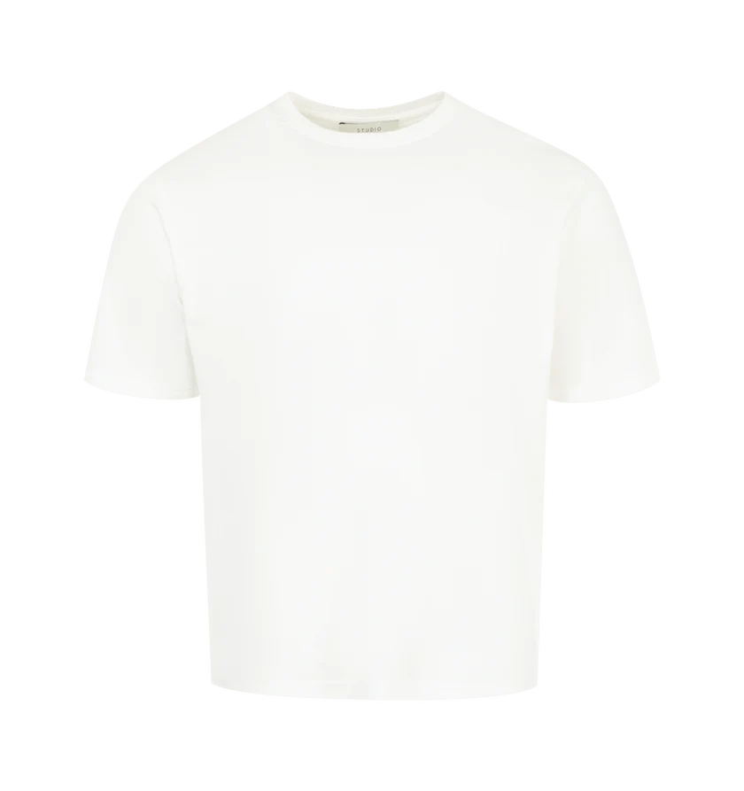 Studio Nicholson o1h1sh10525 Branded Short Sleeve T-Shirt in White Size US S / EU 44-46 / 1 - 1 Thumbnail