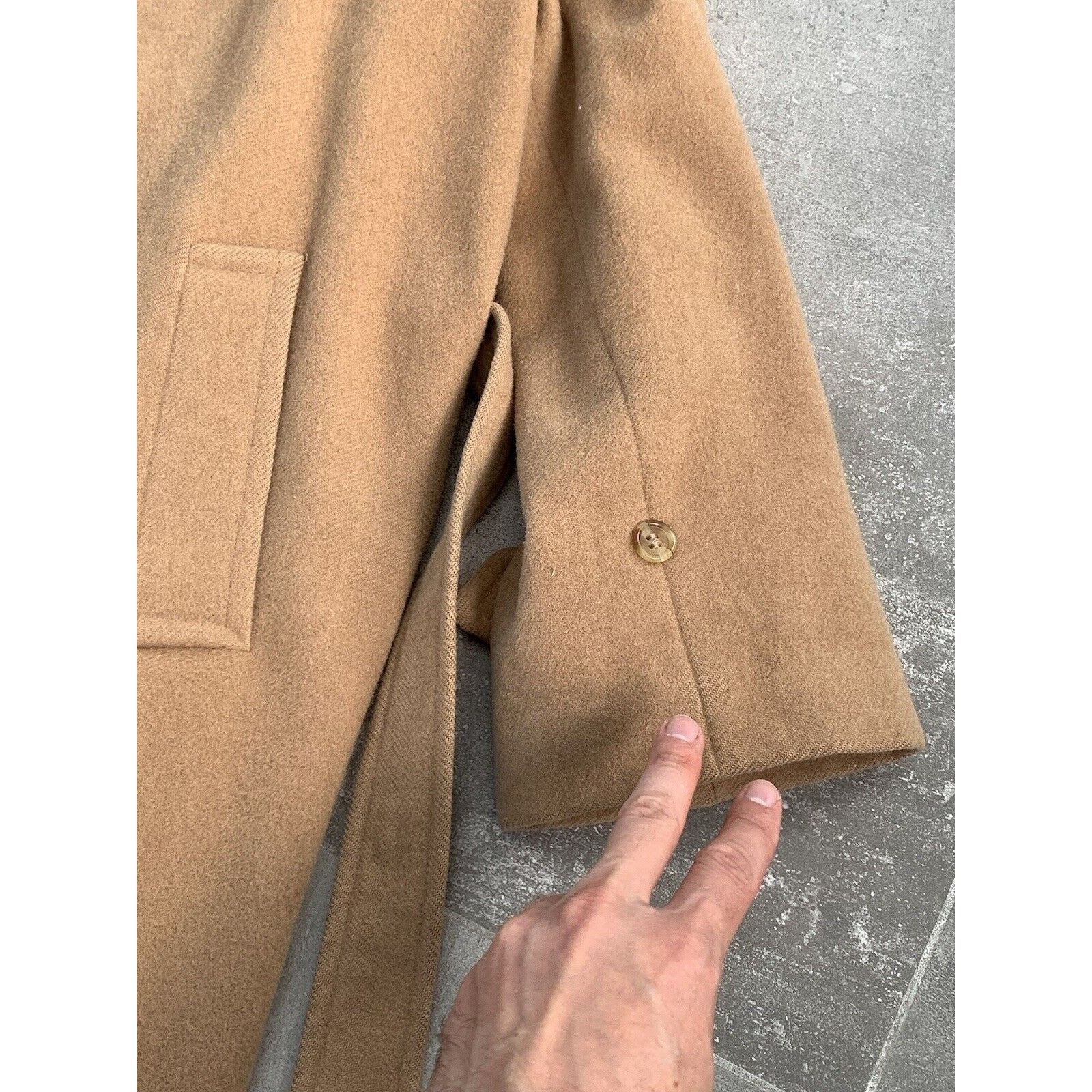 Burberry × Vintage Women's BURBERRYS CAMEL HAIR Wool Trench Coat Jacket UK 12 M Size M / US 6-8 / IT 42-44 - 21 Thumbnail