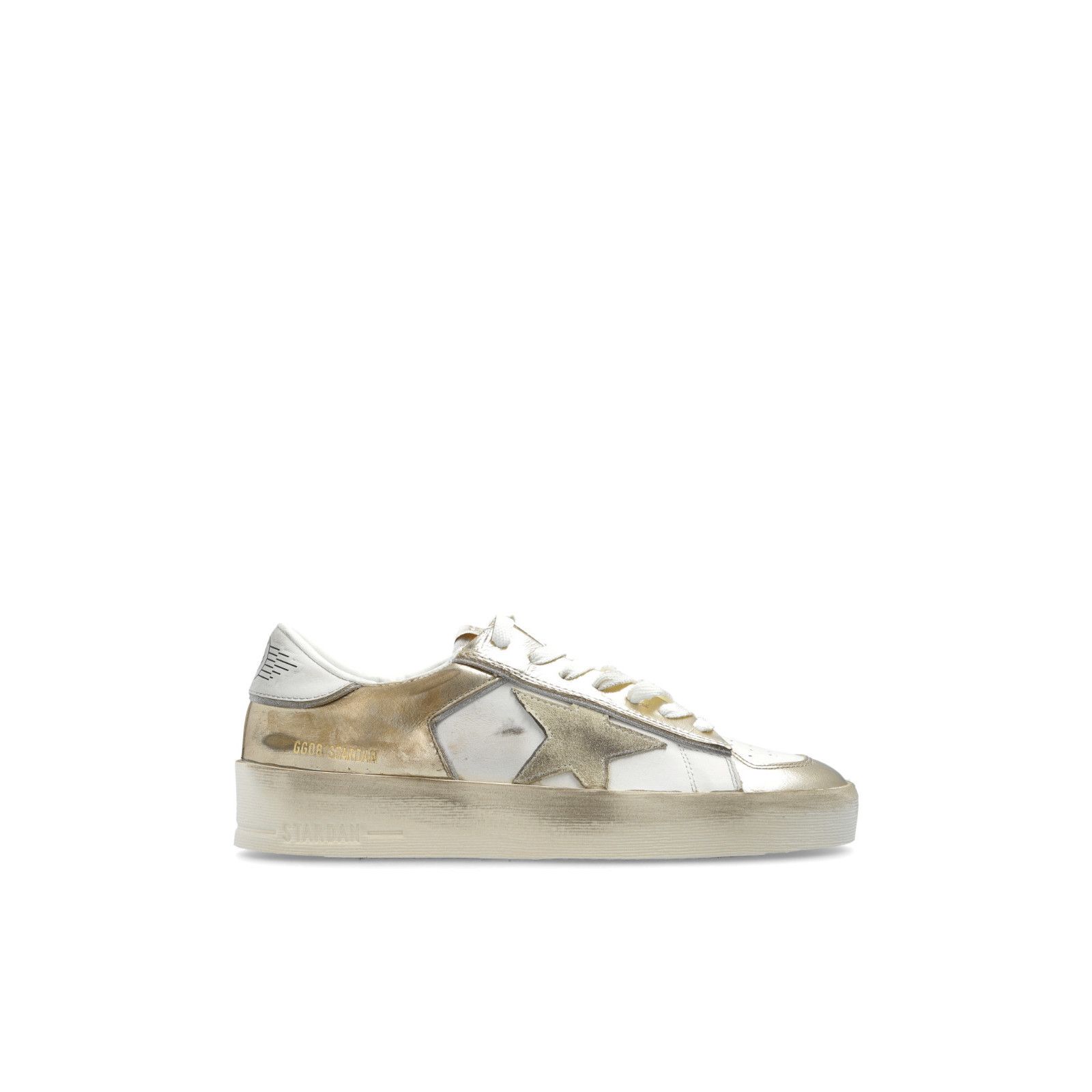 GOLDEN GOOSE Stardan Women's White/Gold Sneakers New & Authe